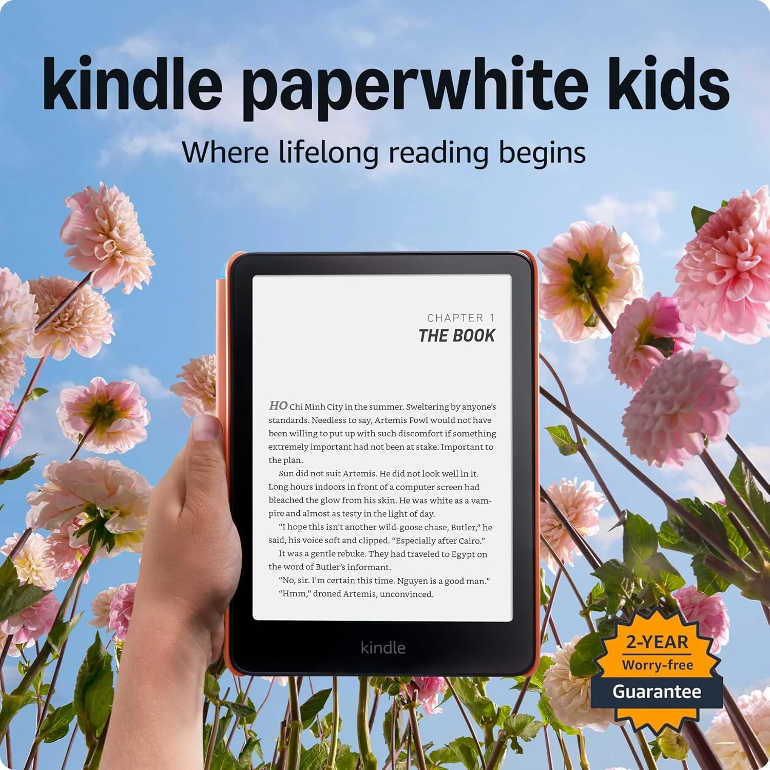 Amazon Kindle Paperwhite Kids 16GB (newest model) – larger 7" glare-free display