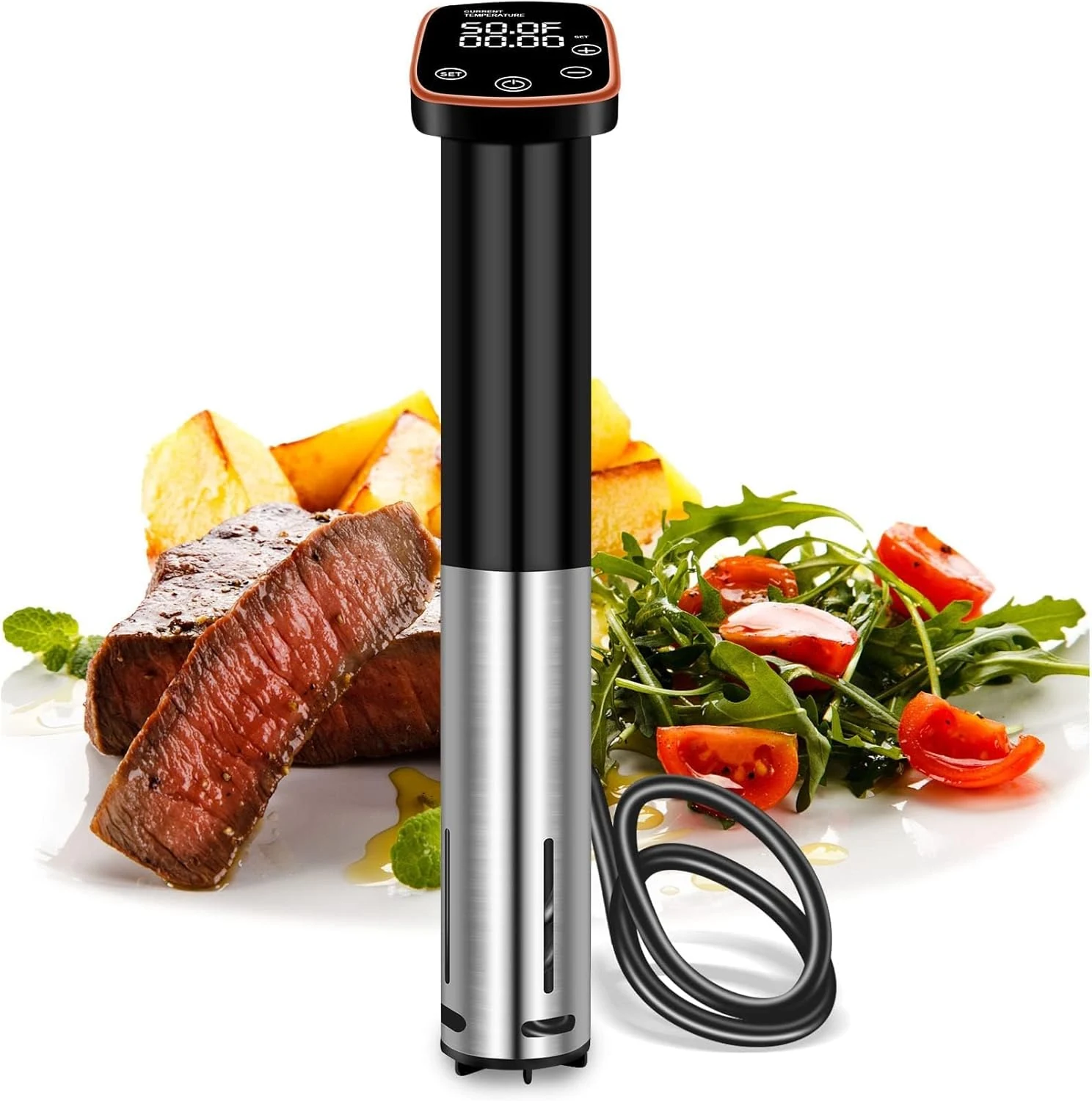 1100W Sous Vide Cooker for Perfect Steak & Tender Chicken Ultra-Quiet Immersion Circulator with Precise Touch Control & Digital Timer, Fast Heating, IPX7 Waterproof