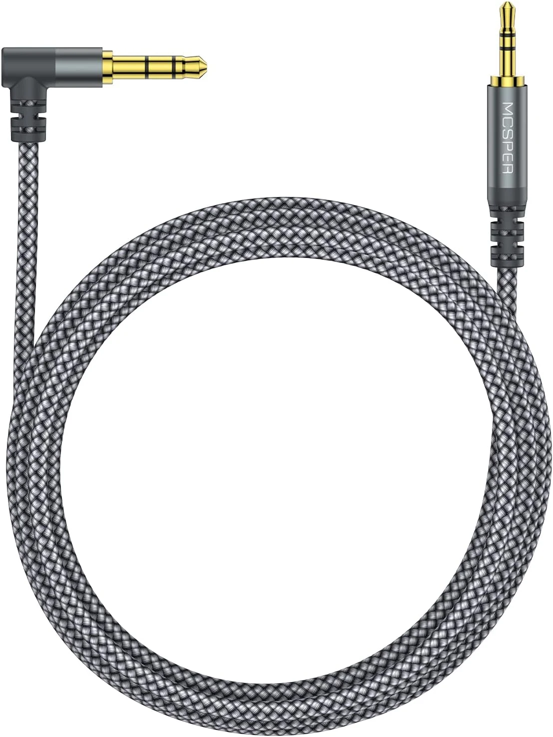 3.5mm to 2.5mm Aux Audio Cable (6.6FT), 90 Degree Right Cord Compatible with Bose 700 QuietComfort QC45 QC35II QC35 QC25 Noise Cancelling Headphones, JBL E45BT E55BT E65BTNC Bluetooth Earphone(Grey)