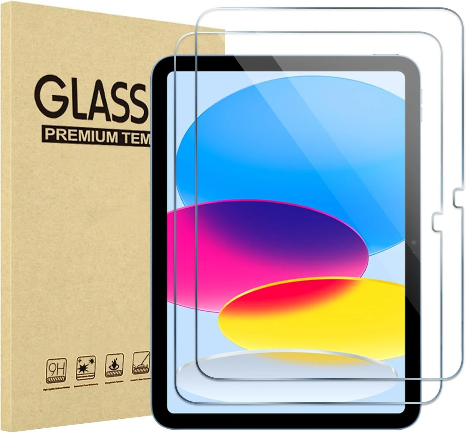ProCase 2 Pcs Screen Protector for iPad A16 2025 11th Generation 11 Inch / iPad 10th 2022 10.9 Inch (Clear Tempered Glass)