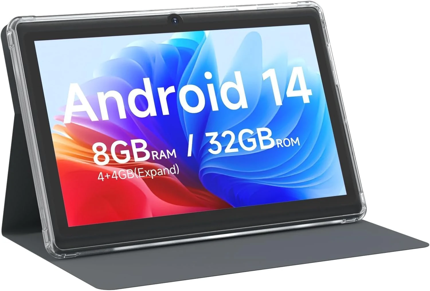 CUPEISI Tablet Android 14, 7 inch Tablet with Case, 8GB RAM+32GB ROM/ 1TB Expandable