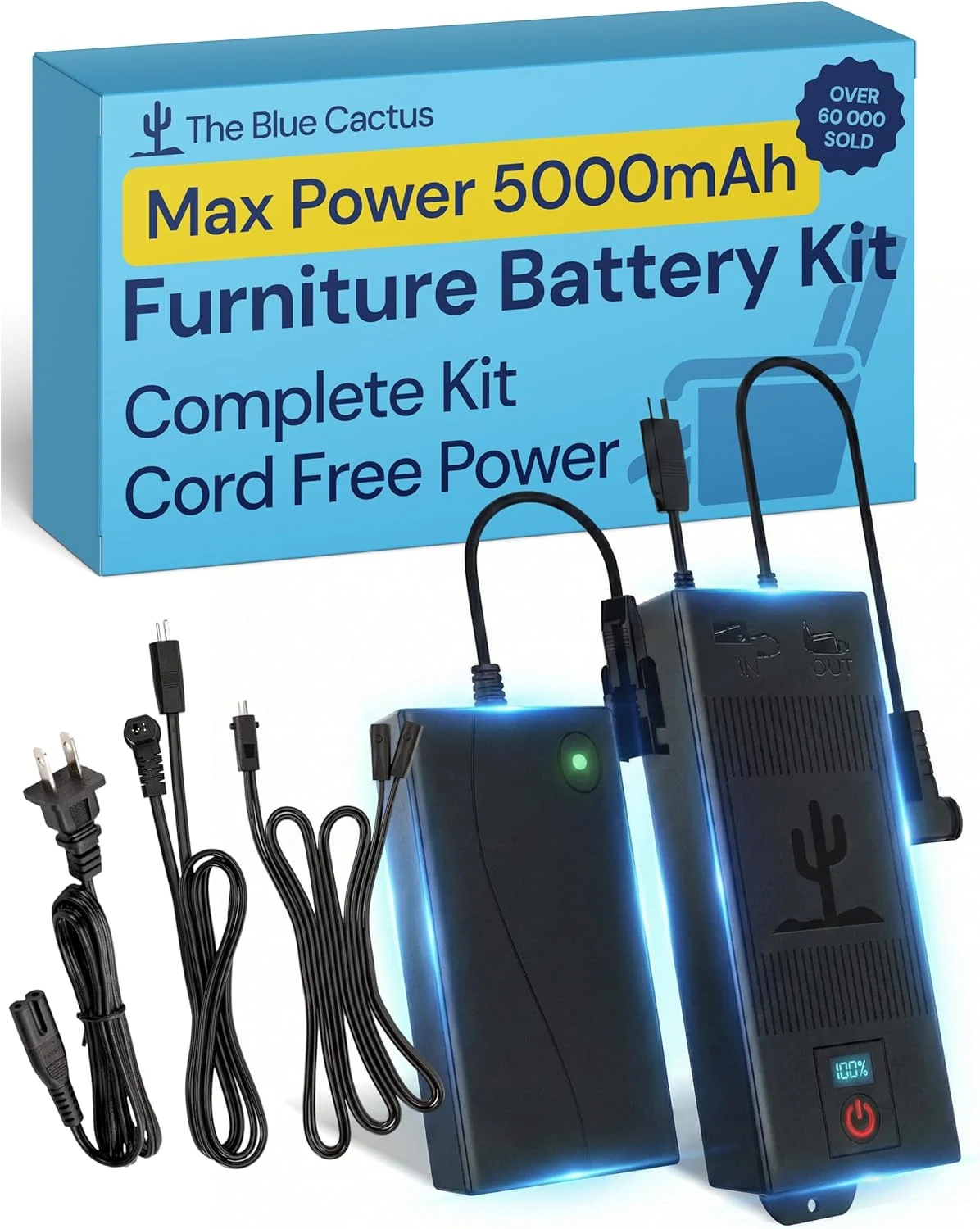 Blue Cactus Battery Pack for Reclining Furniture 5000mAh