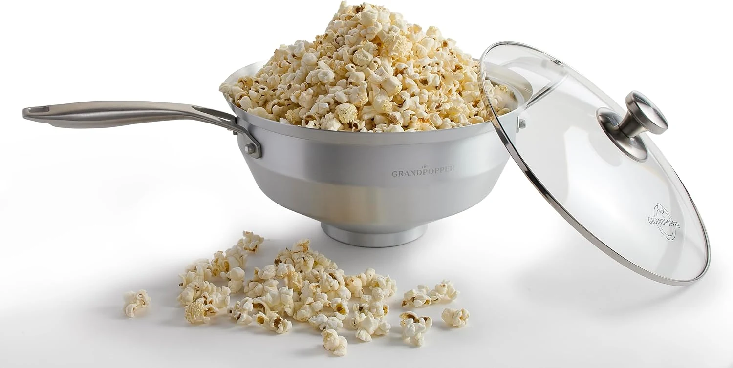 The GrandPopper Popcorn Popper (No-shake, no-stir stovetop popcorn maker)