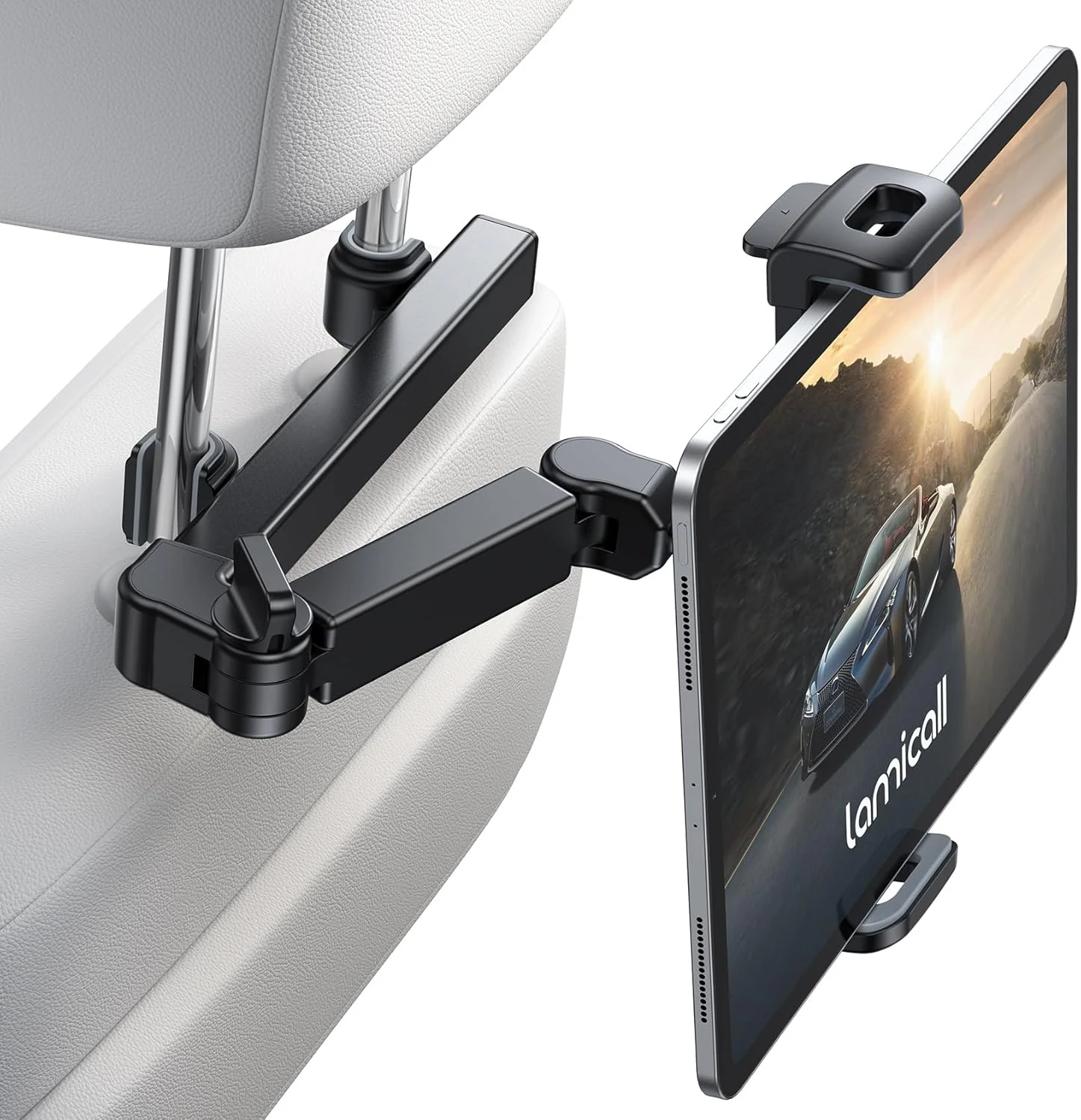 Lamicall Car Headrest Tablet Holder (3-in-1 Adjustable Extension Arm)