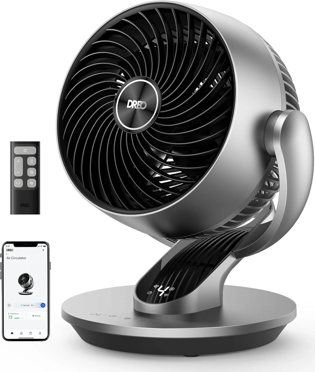 DREO Smart Fan for Bedroom, 120° Vertical and 90° Oscillating Fan with Remote/Voice