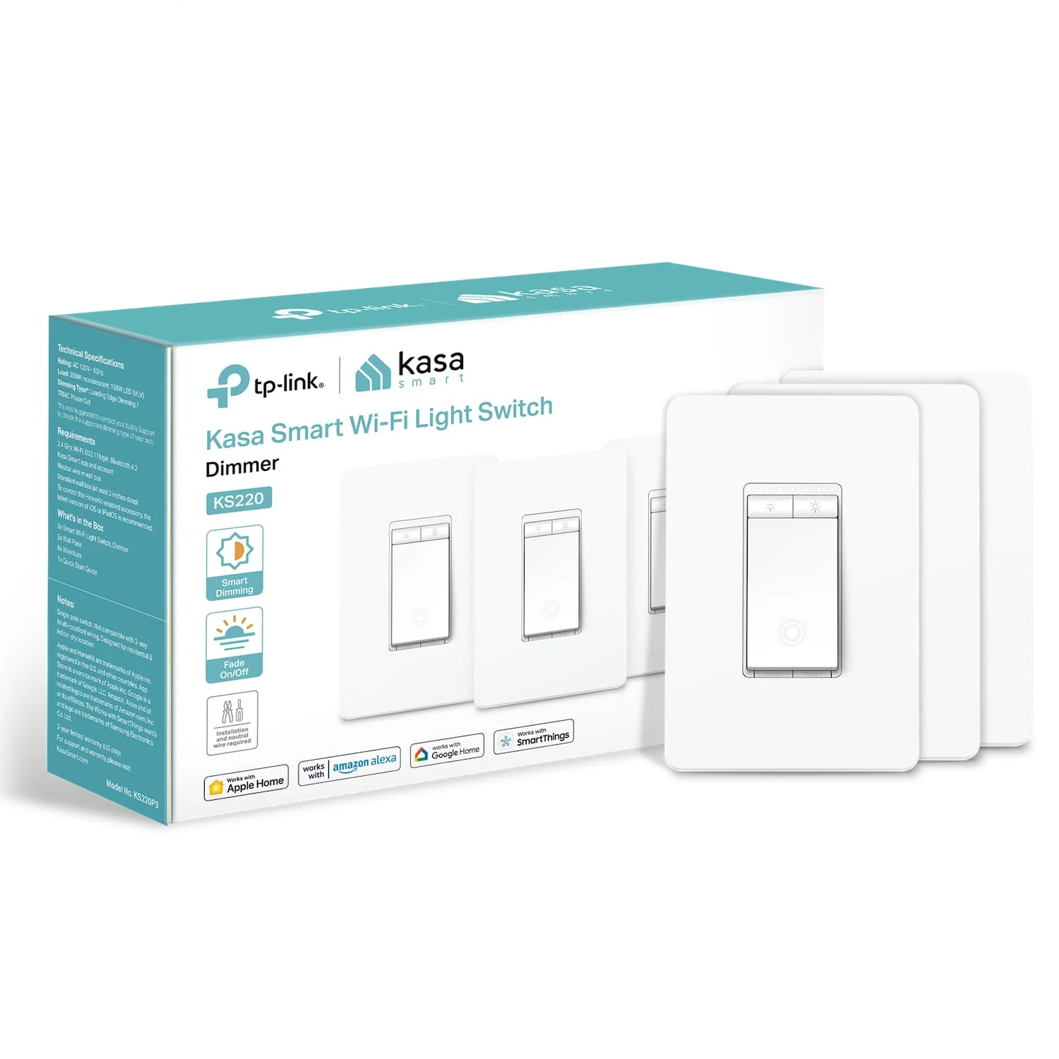 Kasa Apple HomeKit Smart Dimmer Switch KS220P3, Single Pole, Neutral review