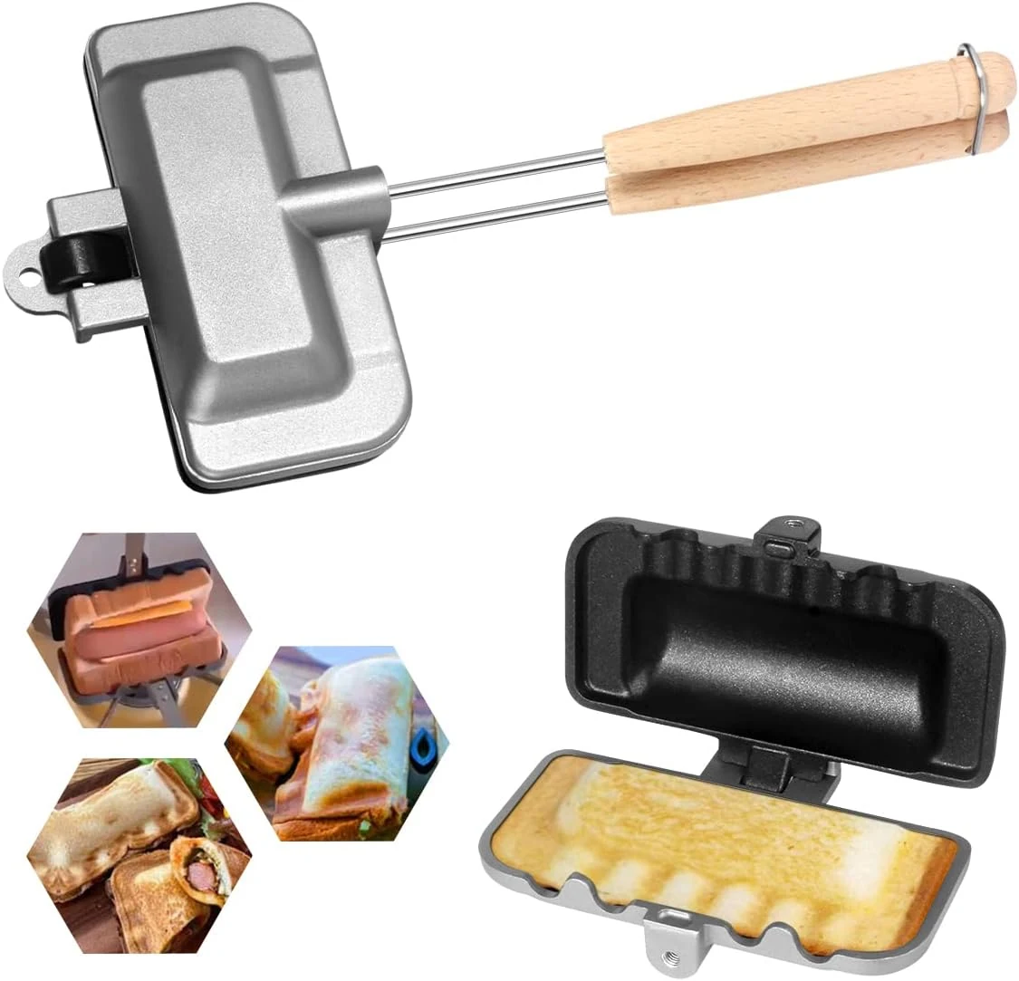 Hot Sandwich Maker, Hot Dog Toaster, Double-Sided Sandwich Baking Pan (XSMNER)