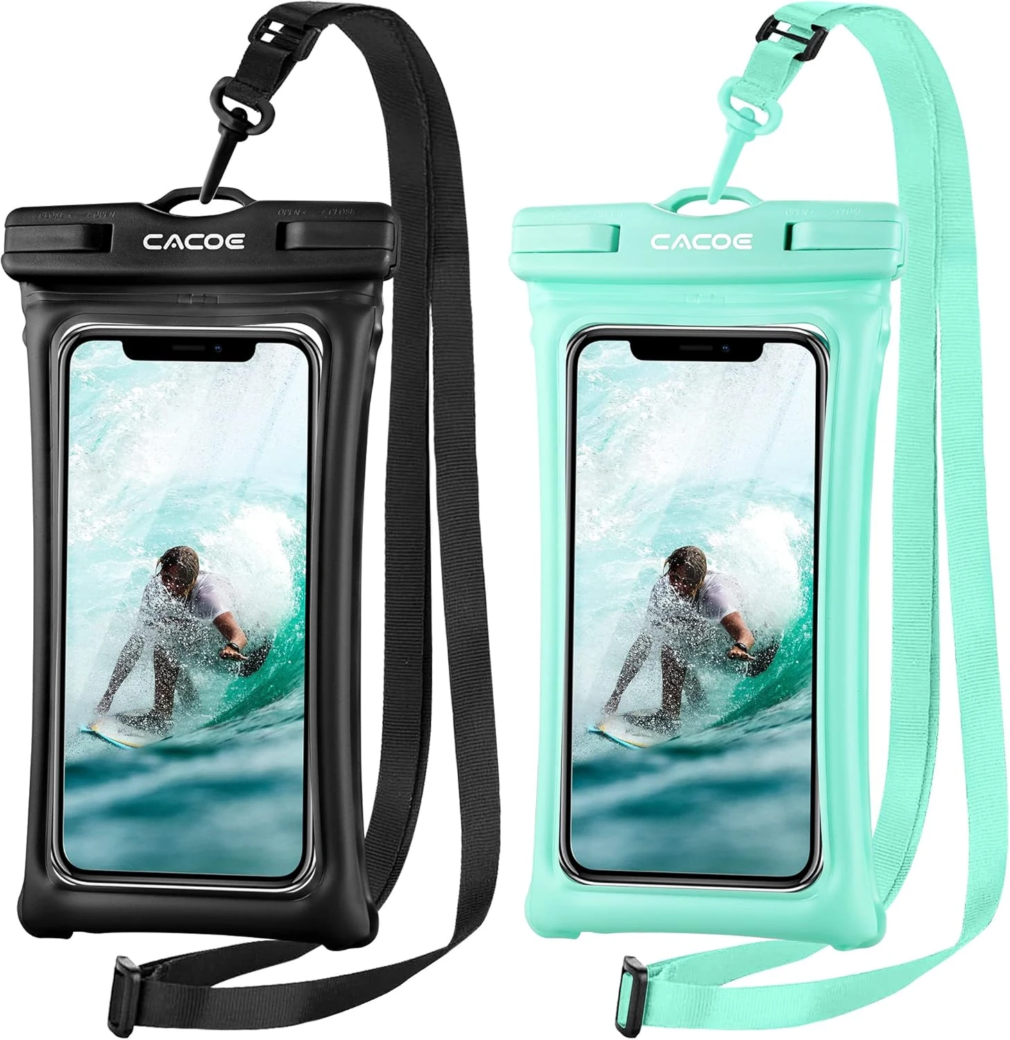 CACOE [Floatable] Floating Universal IPX8 Waterproof Phone Case 2 Pack (Up to 7.0-inch)