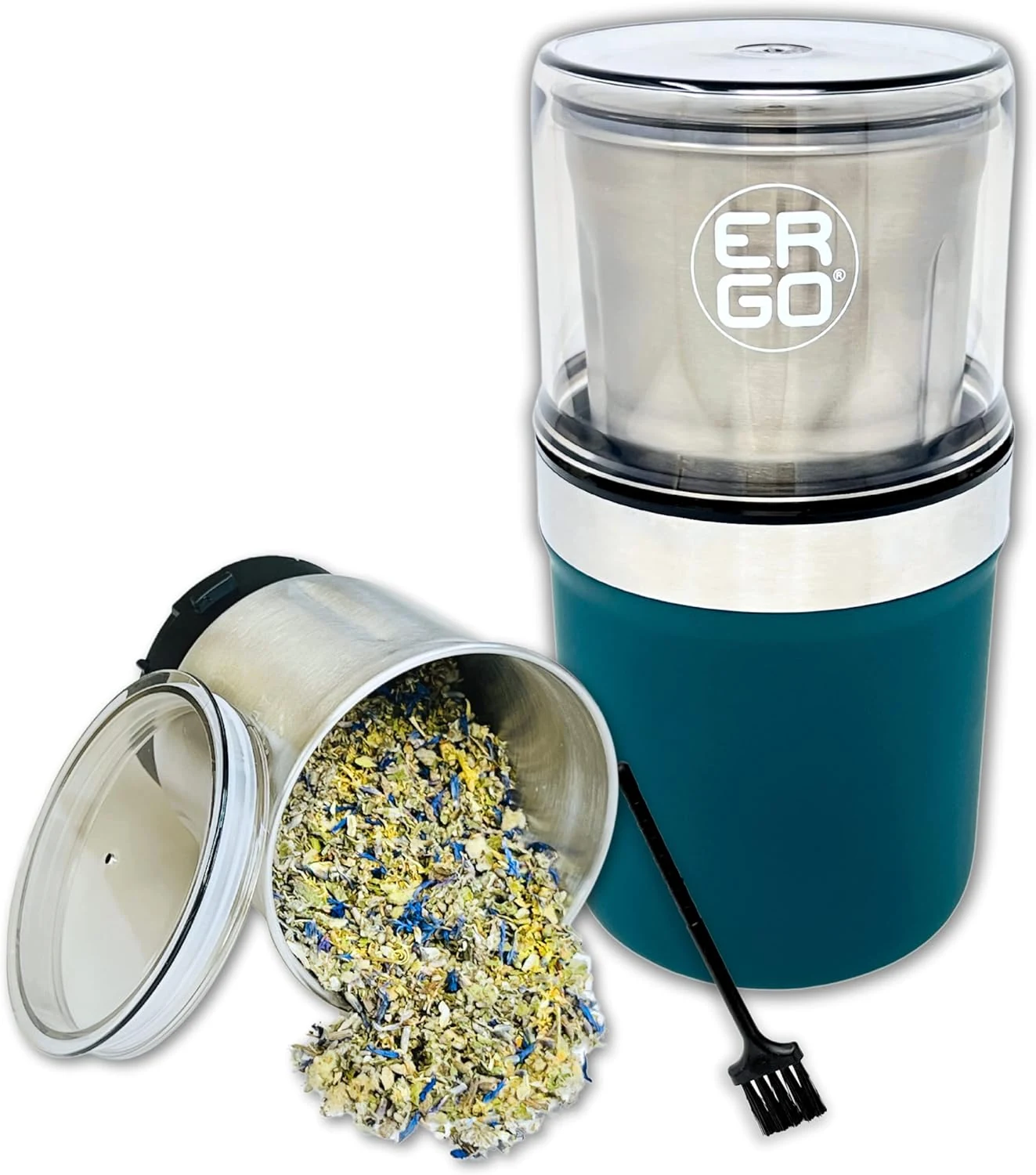 ERGO Herb Grinder - Electric, Large Capacity Stainless Cup and Airtight Lid