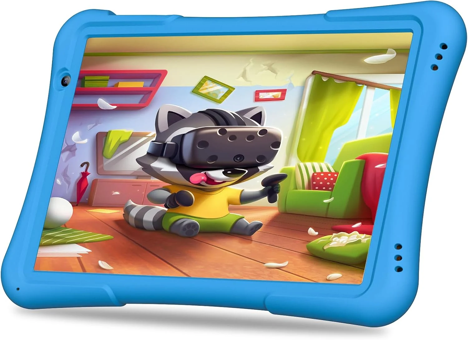PRITOM 10 inch Kids Tablet Android 14 Tabletas 32GB, Quad-Core, 6000mAh, Large HD IPS Display, WiFi 6, Dual Camera, Bluetooth, Toddler Tablet for Kids Age 3+, Blue