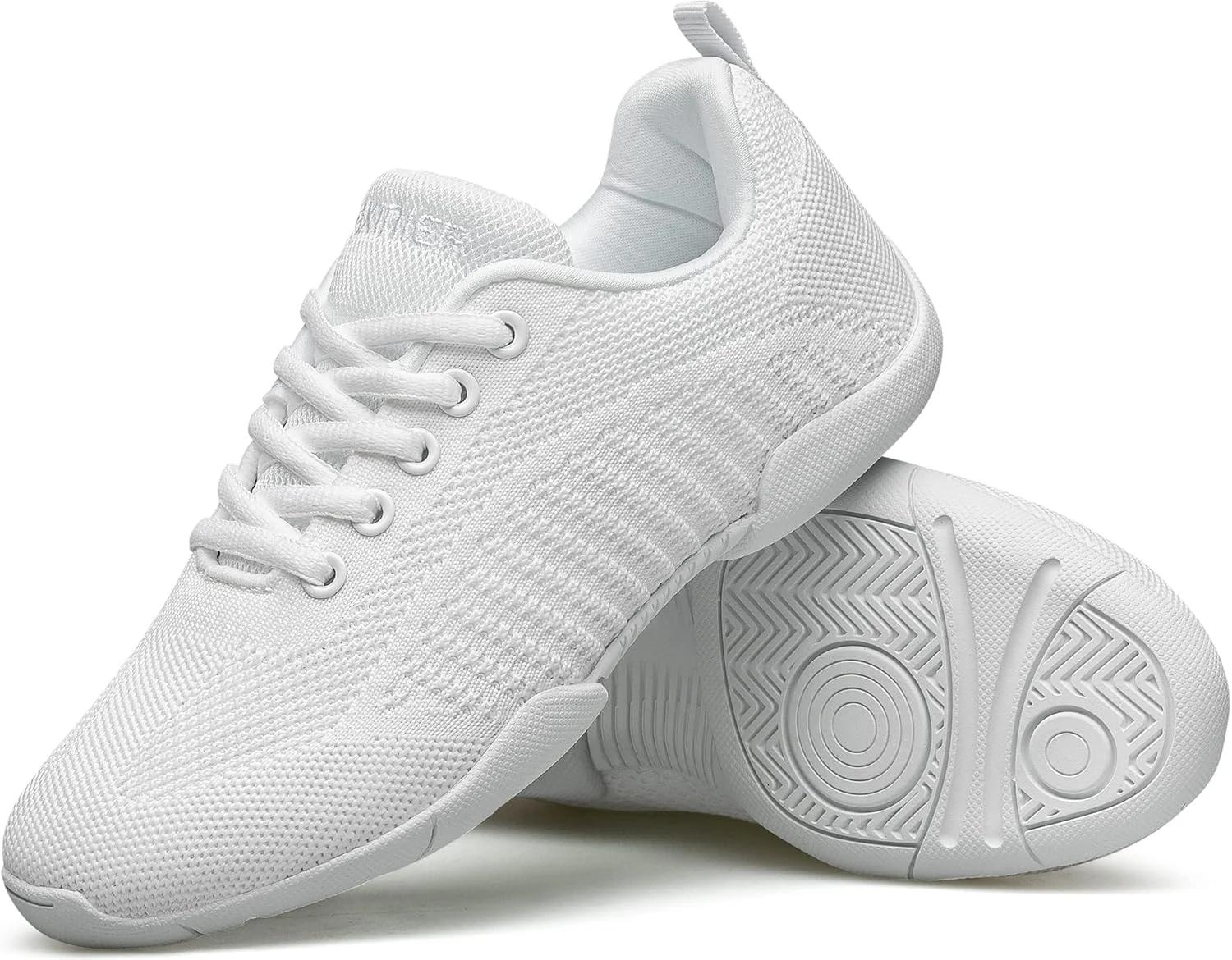 BAXINIER Girls White Cheerleading Shoes Breathable Youth Cheer Competition Sneakers