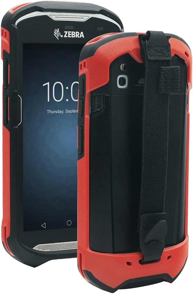 Protective Cover Bumper Case Rugged Boot with Hand Strap for Zebra TC51 TC510K TC52 TC56 TC57 (Red)