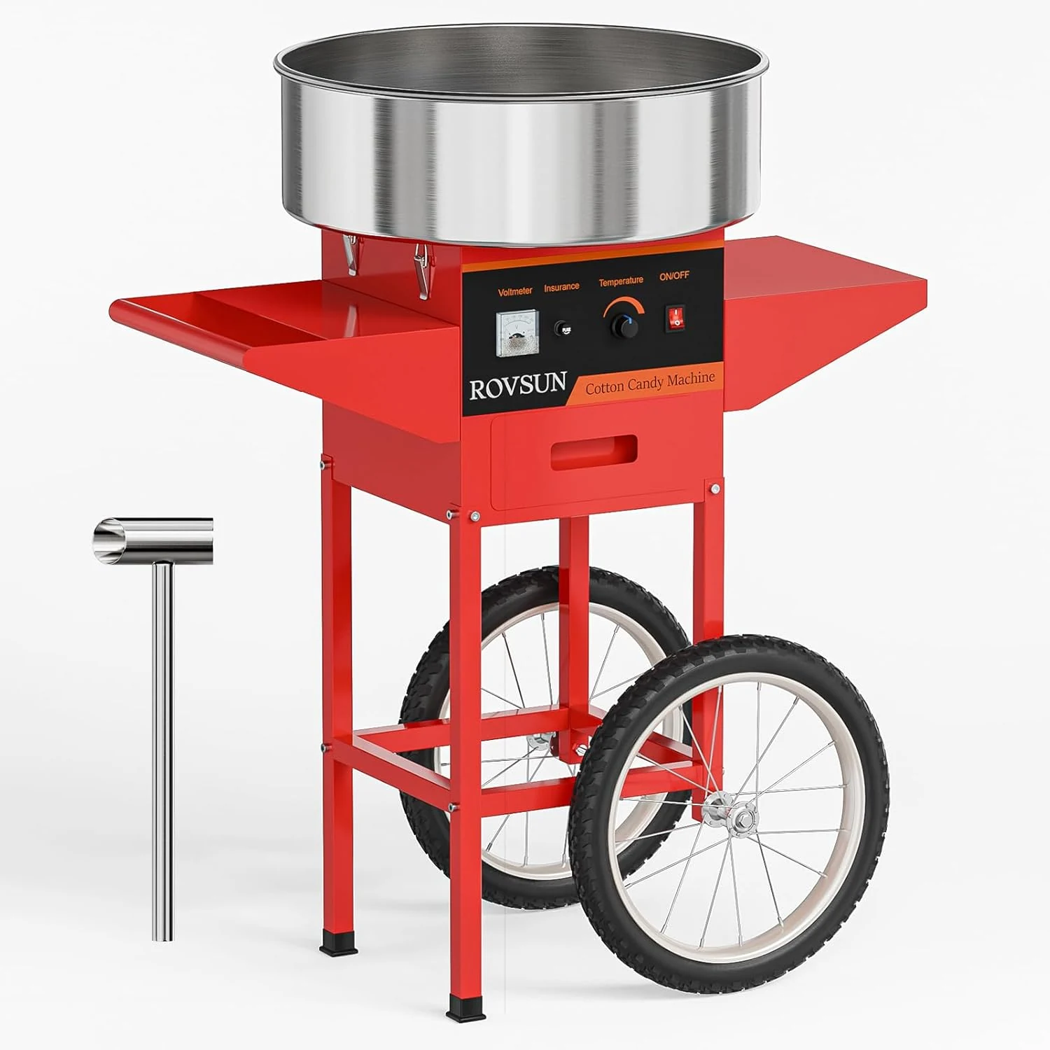 ROVSUN 21 Inch Cotton Candy Machine Cart, Commercial Cotton Candy Maker Machine Candy Floss Machine