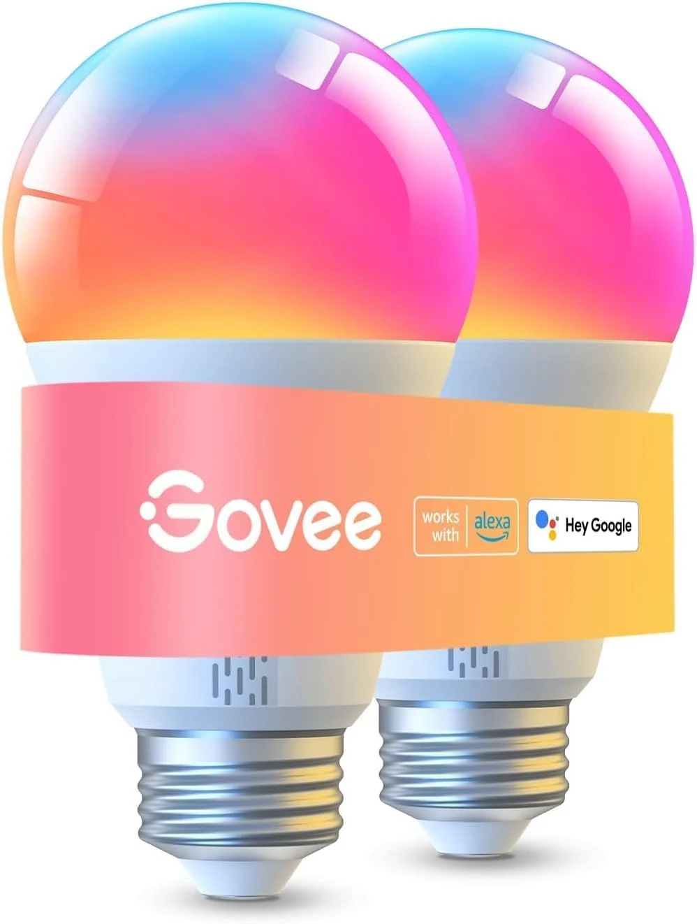 Govee LED Smart Light Bulbs, 1000LM Color Changing Light Bulb, Wi-Fi & Bluetooth, Work with Alexa and Google Assistant, Dimmable RGBWW A19 75W Equivalent Smart Bulbs (2 Pack)