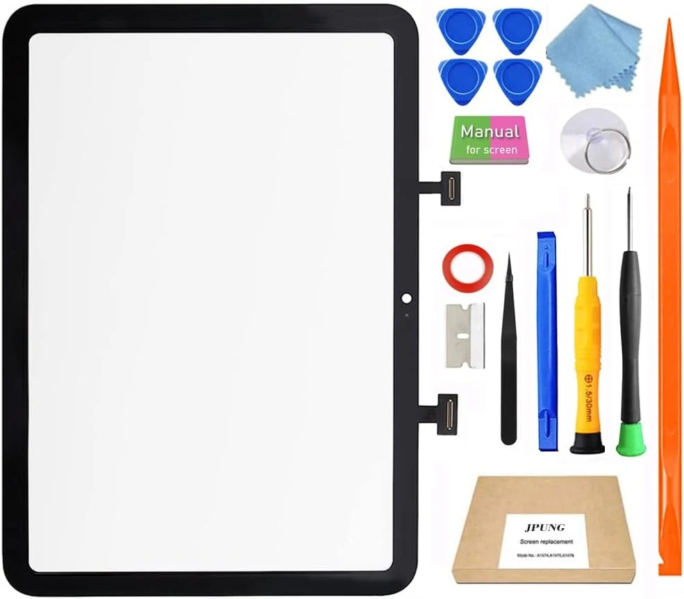for iPad 10 (10th Generation) || iPad (A16) A2696 A2757 A3354 A3355 A2777 Screen Replacement Digitizer Glass Touch Kits, Full Repair Sets, fit iPad 10th Gen (2022) 10.9 Inch || iPad A16 (2025) 11 inch [Without LCD]