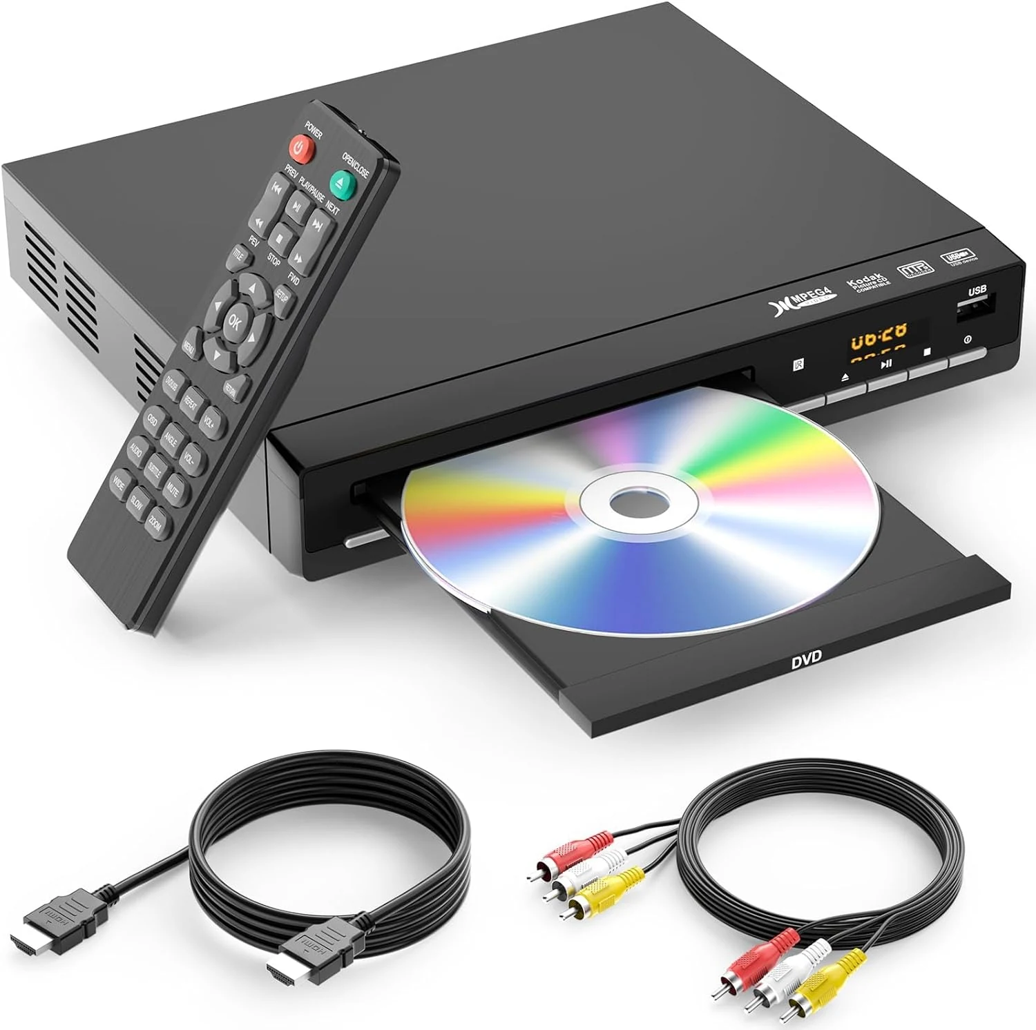 WSJSYH DVD Players for TV with HDMI, Plays All Regions and Formats (DVP-608)