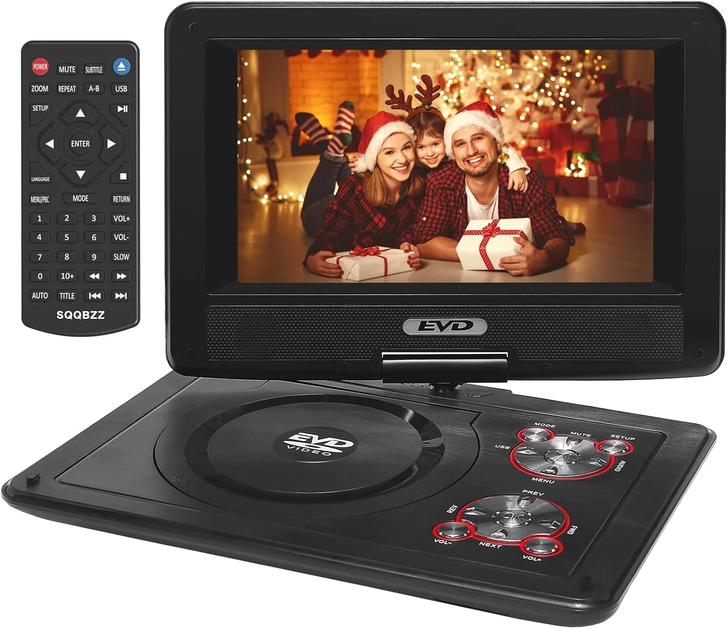 11.5" Portable DVD Player with 9.5" Swivel Screen, 5-Hours Rechargeable Battery,Car DVD Player