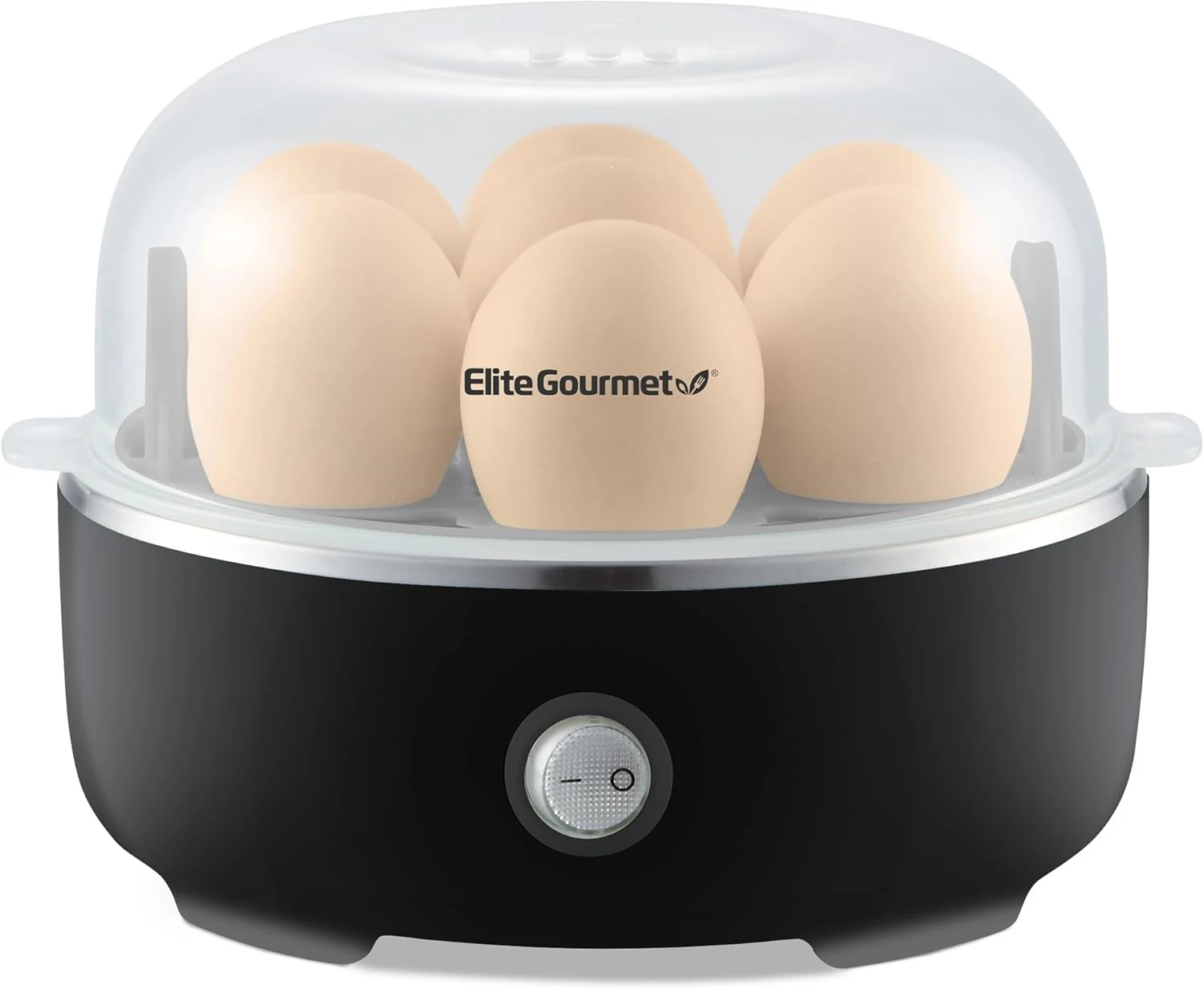 Elite Gourmet EGC115B Easy Egg Cooker Electric 7-Egg Capacity, Soft, Medium, Hard-Boiled Egg Cooker with Auto Shut-Off