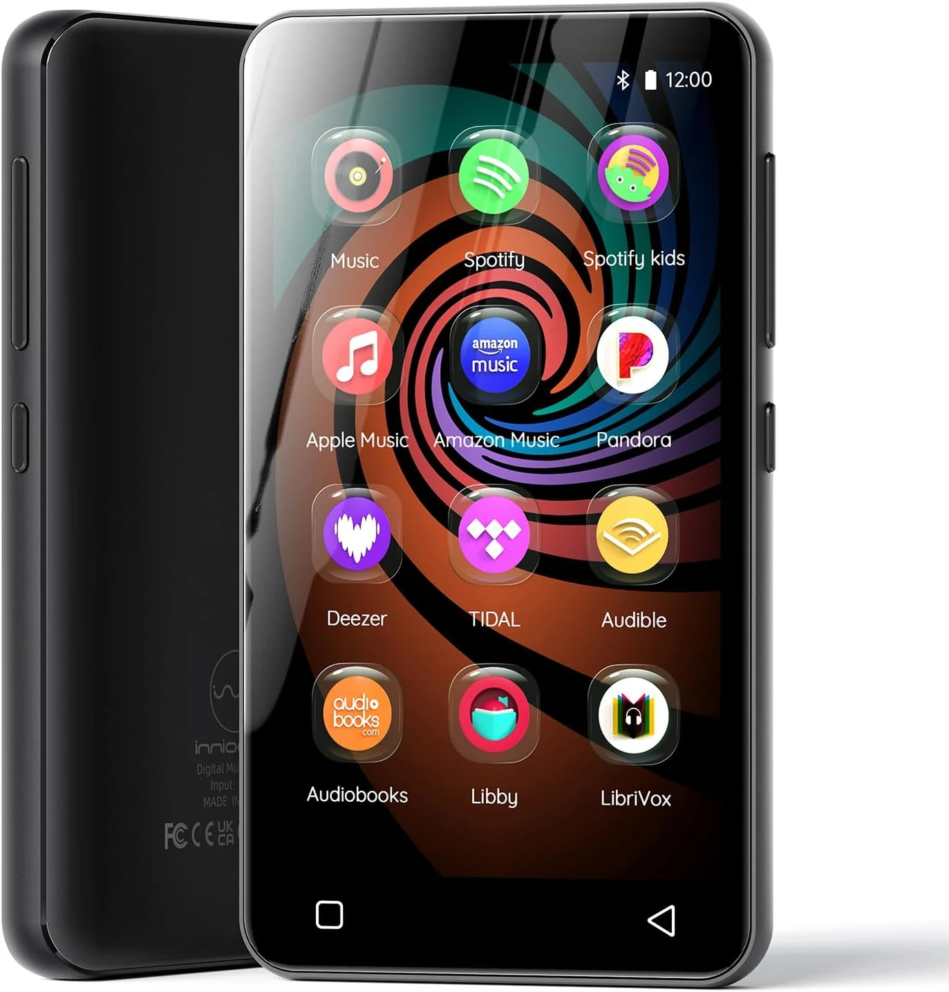 160GB MP3 Player with Bluetooth and WiFi, innioasis Music Player with Spotify, Pandora, Amazon Music, 4" Touch Screen Android MP4 MP3 Player for Kids with Libby, Audible, Spotify Kids (Black)