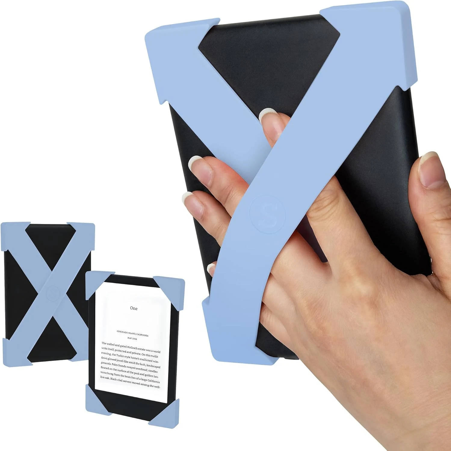 Strapsicle Silicone Hand Straps | Accessory for Kindle Paperwhite 6.8–7" (2021–2024) and Kobo Aura HD | 2‑Pack | Bondi Blue