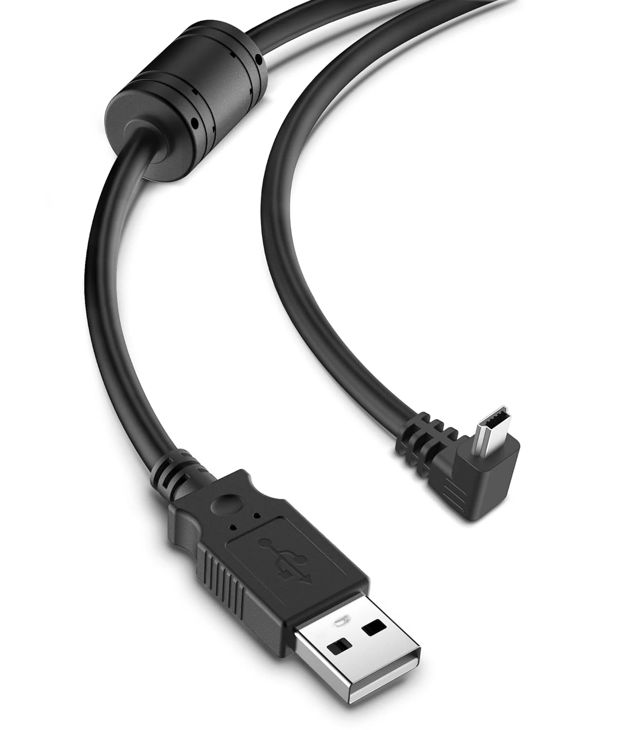 Pixelman Charging Cable for Garmin GPS (6.5ft 18AWG) Shielded 90° Mini USB Car Charger Cable