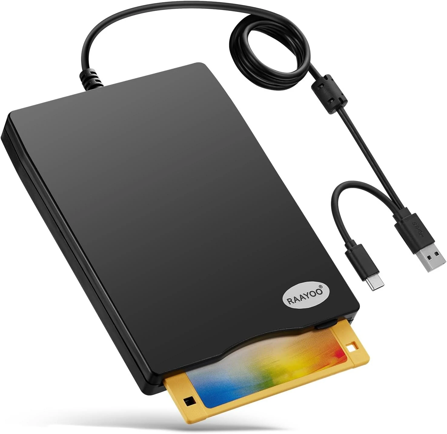 Floppy Disk Reader, External USB 2.0 & Type C Floppy Disc Reader