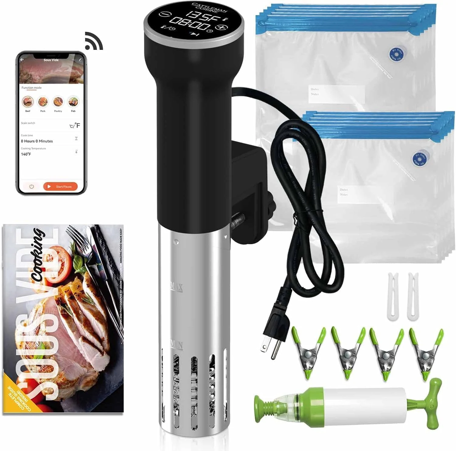 CATTLEMAN Sous Vide Machine Wi-Fi, 1000W, IPX7 Waterproof, Sous Vide review
