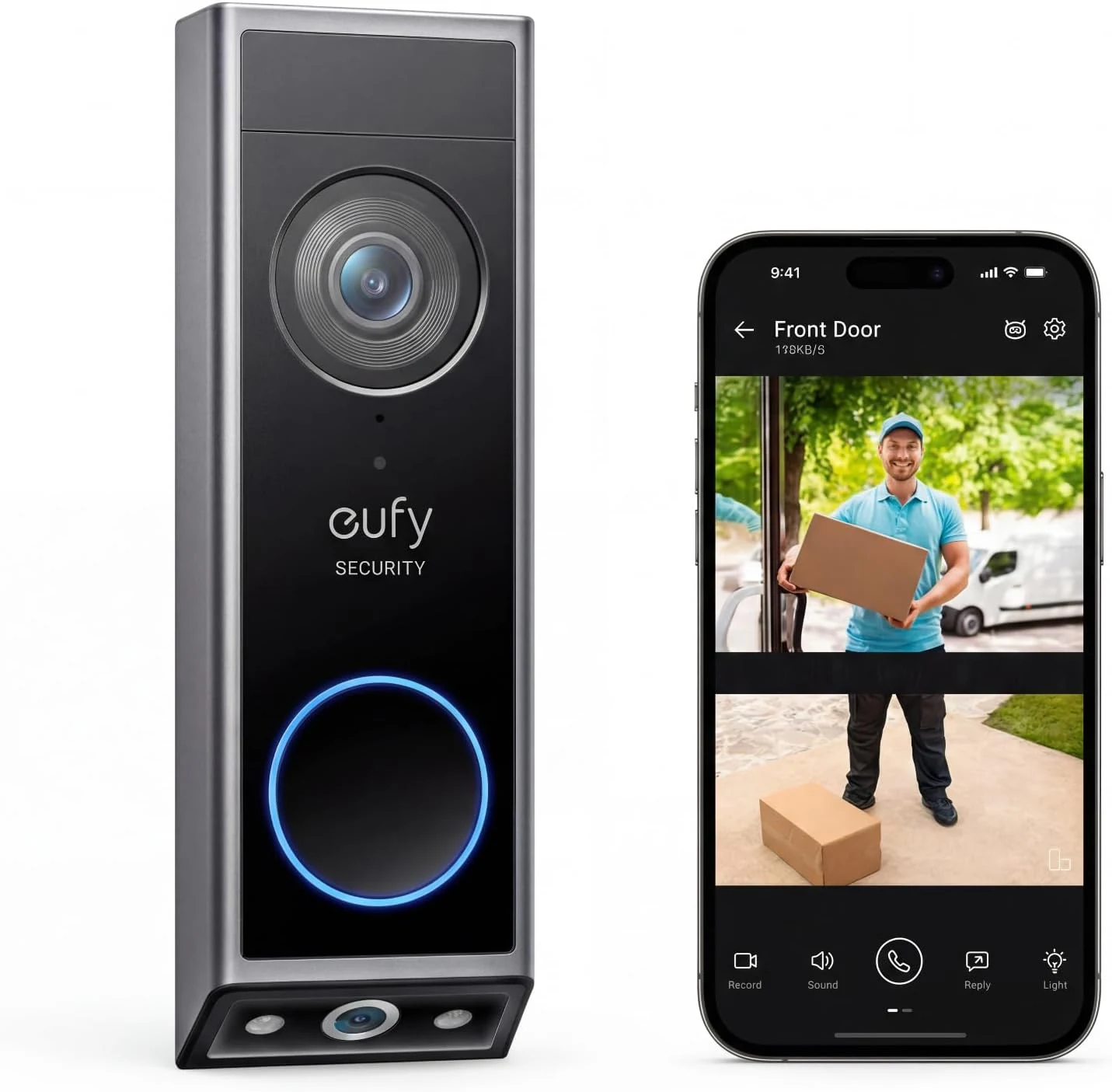 eufy Security Video Doorbell E340 (No Subscription) with dual cameras and local storage