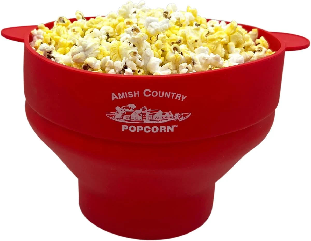 Amish Country Popcorn | Collapsible Silicone Microwave Popper with Customized ACP Logo