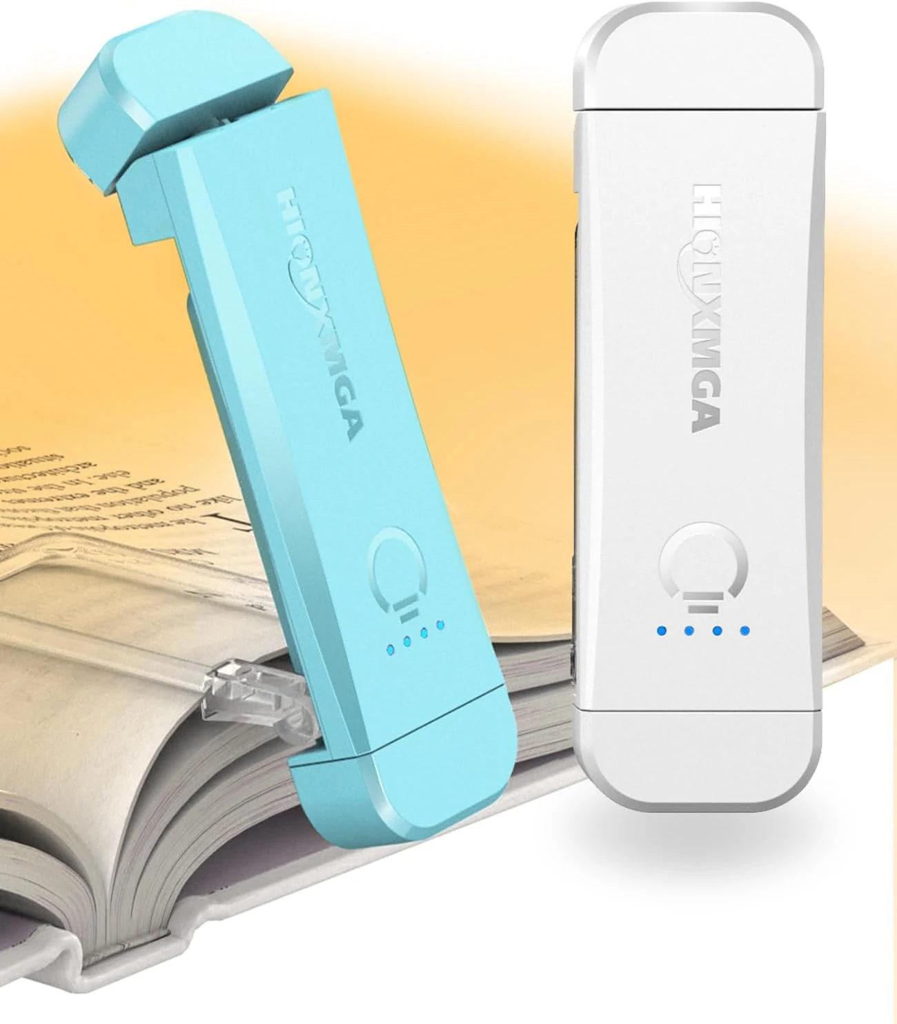 Book Reading Light (2 Pack) Silent Touch Clip-On Booklight