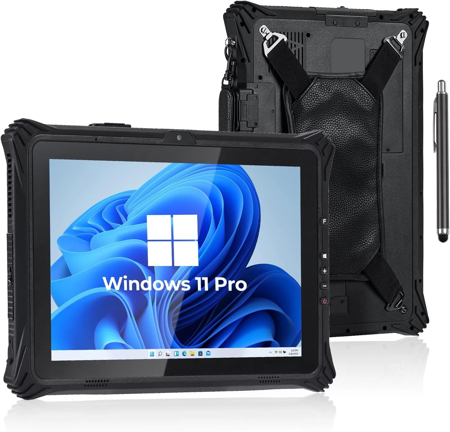 MUNBYN Rugged Windows Tablet IRT09, 12.2" Windows 11 Pro, Intel N5105, 16GB+128GB Replaceable SSD, 4G LTE, Dual Batteries & Hot Swappable, Heavy Duty Tablet for Construction Worker, 2Y Protection