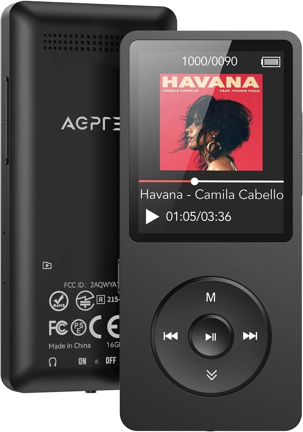 AGPTEK A02 MP3 Player with Bluetooth 5.3, 1.8 inch Screen