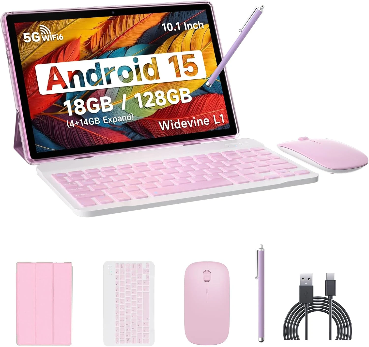IWEGGO Android 15 Tablet, 10 Inch 18GB RAM+128GB ROM/ 2TB Expandable