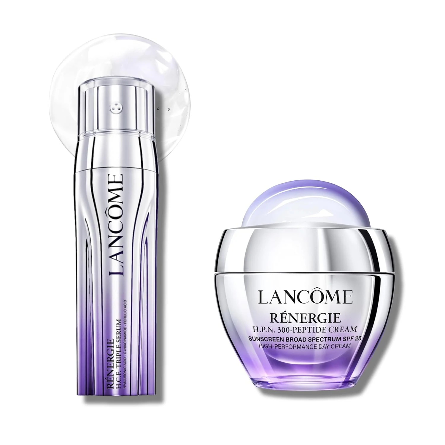 Lancôme Rénergie H.C.F. Triple Serum & H.P.N. 300-Peptide Face Cream Duo - Helps Visibly Reduce Lower Face Sagging, Wrinkles, & Dark Spots