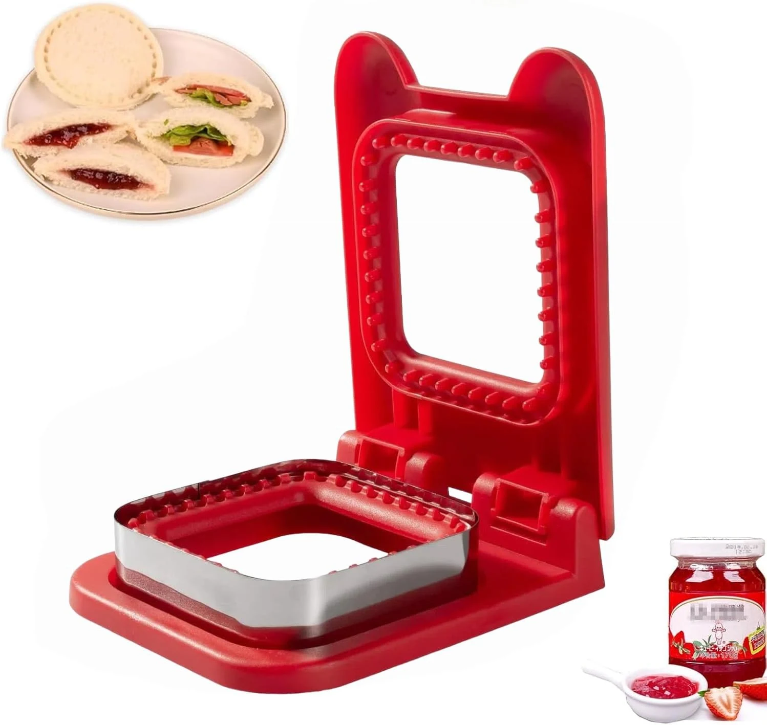 CHICHAUS Sandwich Cutter and Sealer, Square Pocket Sandwiches Cutter Uncrustables Maker