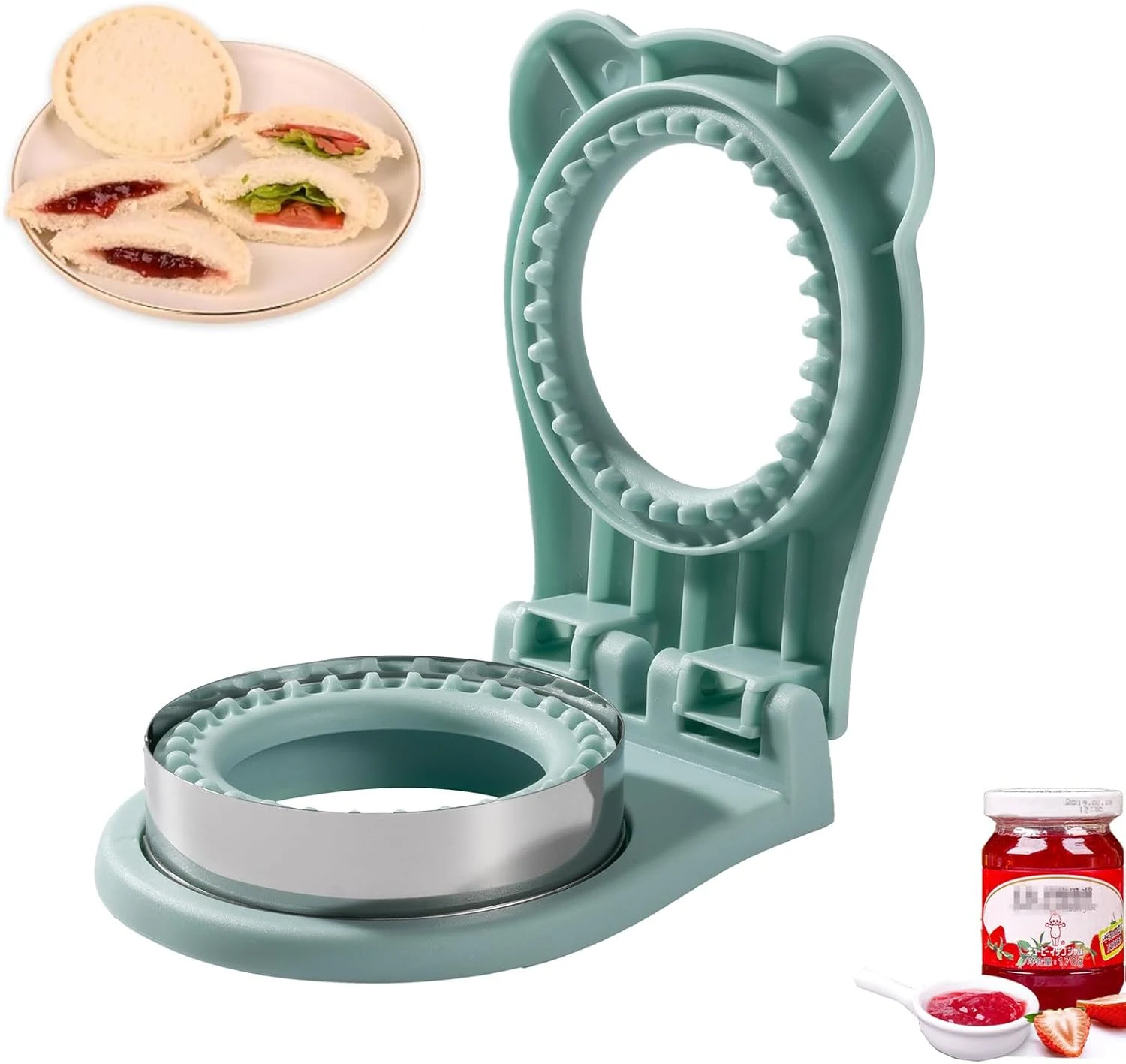CHICHAUS Uncrustable Sandwich Maker, Sandwich Pocket Circle Shape Cutter & Sealer