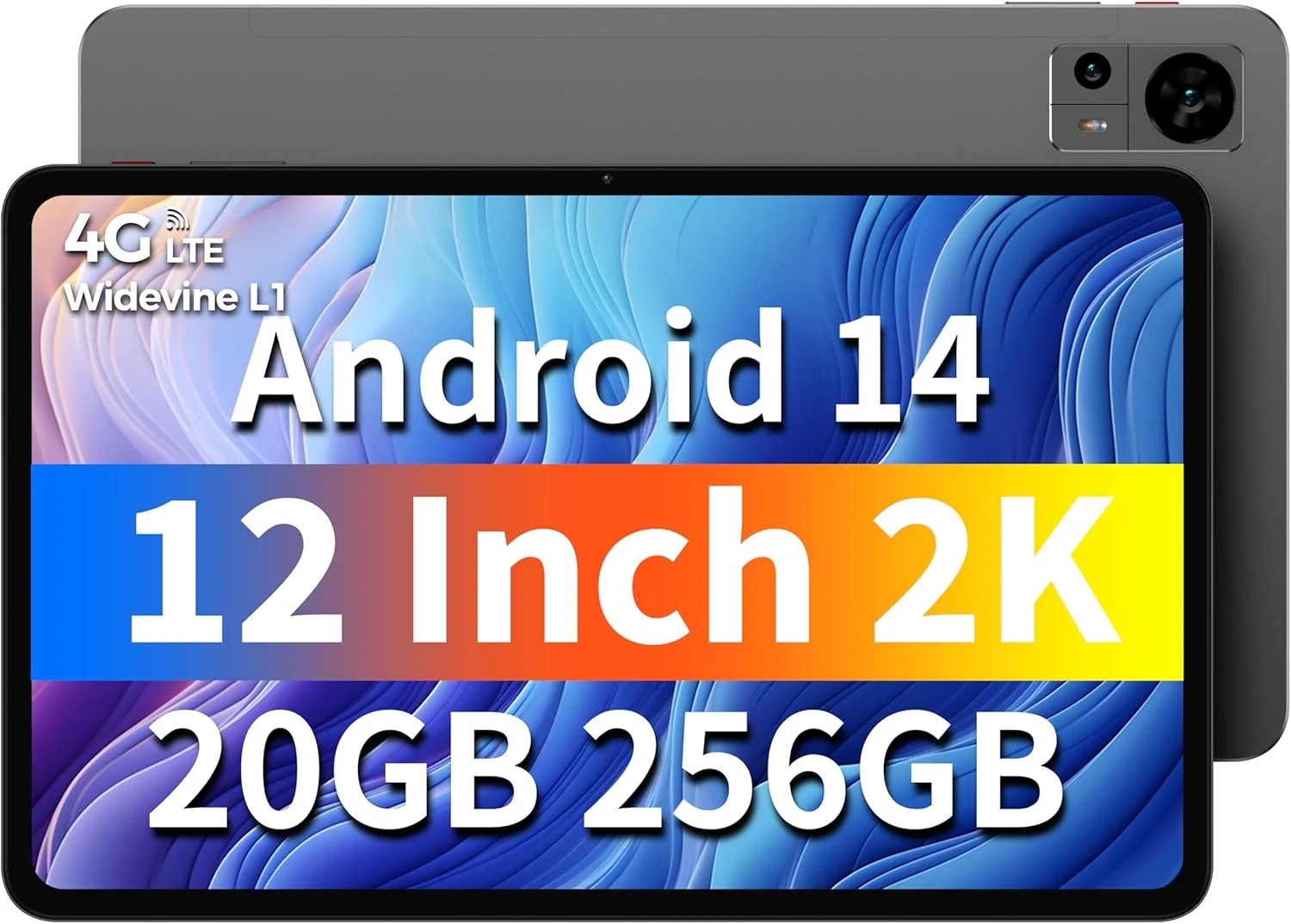 TECLAST Tablet 12 inch Android 14 Tablets, T60 with 256GB Storage