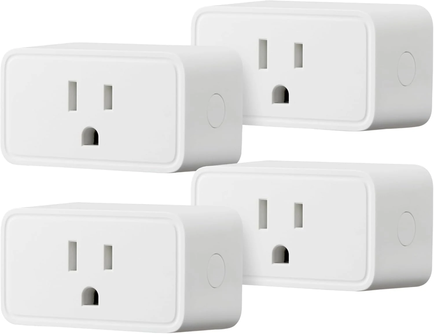 Amazon Basics Smart Plug, Works with Alexa Only, Voice Control, Remote APP Control, Schedule, Compact Design, Versatile, 2.4 GHz Wi-Fi, No Hub Required, 4-Pack, White