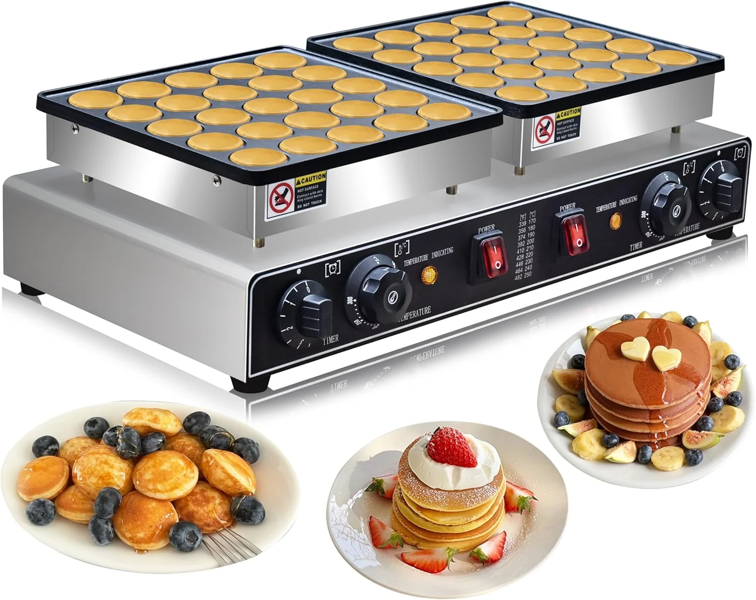 1900W Electric Mini Pancake Maker, 50PCS Commercial Mini Dutch Pancake Maker,1.8 Inches Dutch Poffertjes Grill