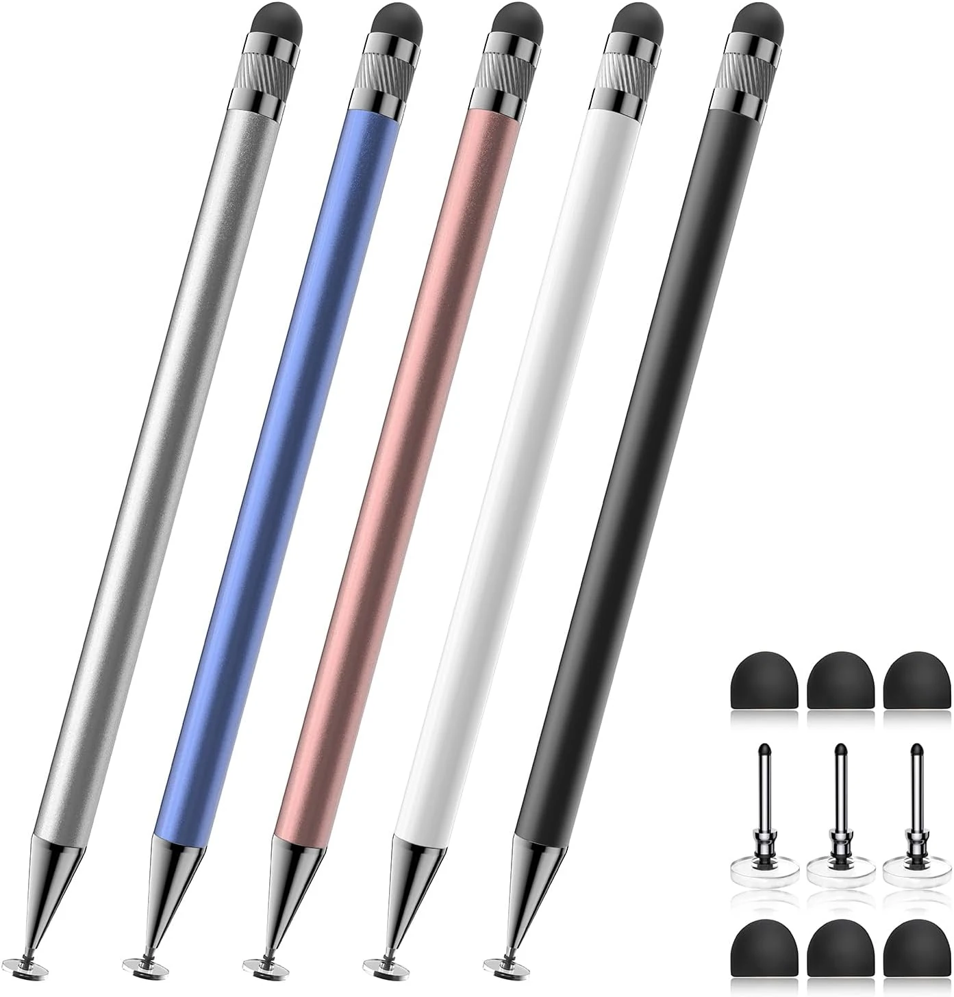 Bopomofo Stylus (5 Pcs), 2-in-1 Stylus Pen for Touch Screen