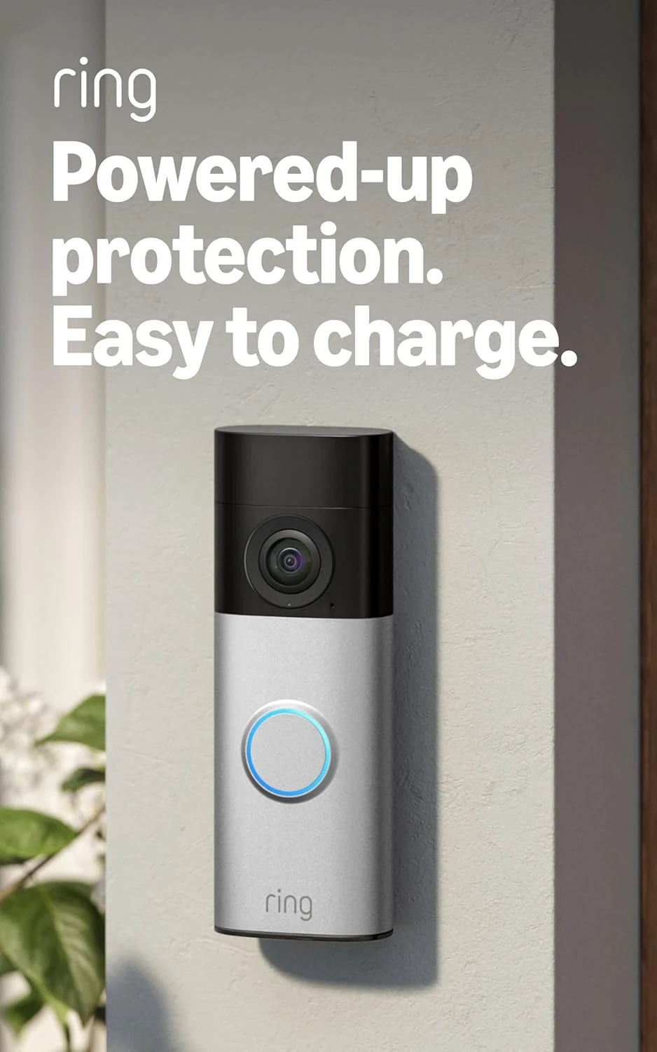 Ring Battery Doorbell Plus (newest model), Retinal 2K with wide-angle video, up to 6x Enhanced Zoom, Night Vision, and Quick Release Battery Pack, Nickel Silver