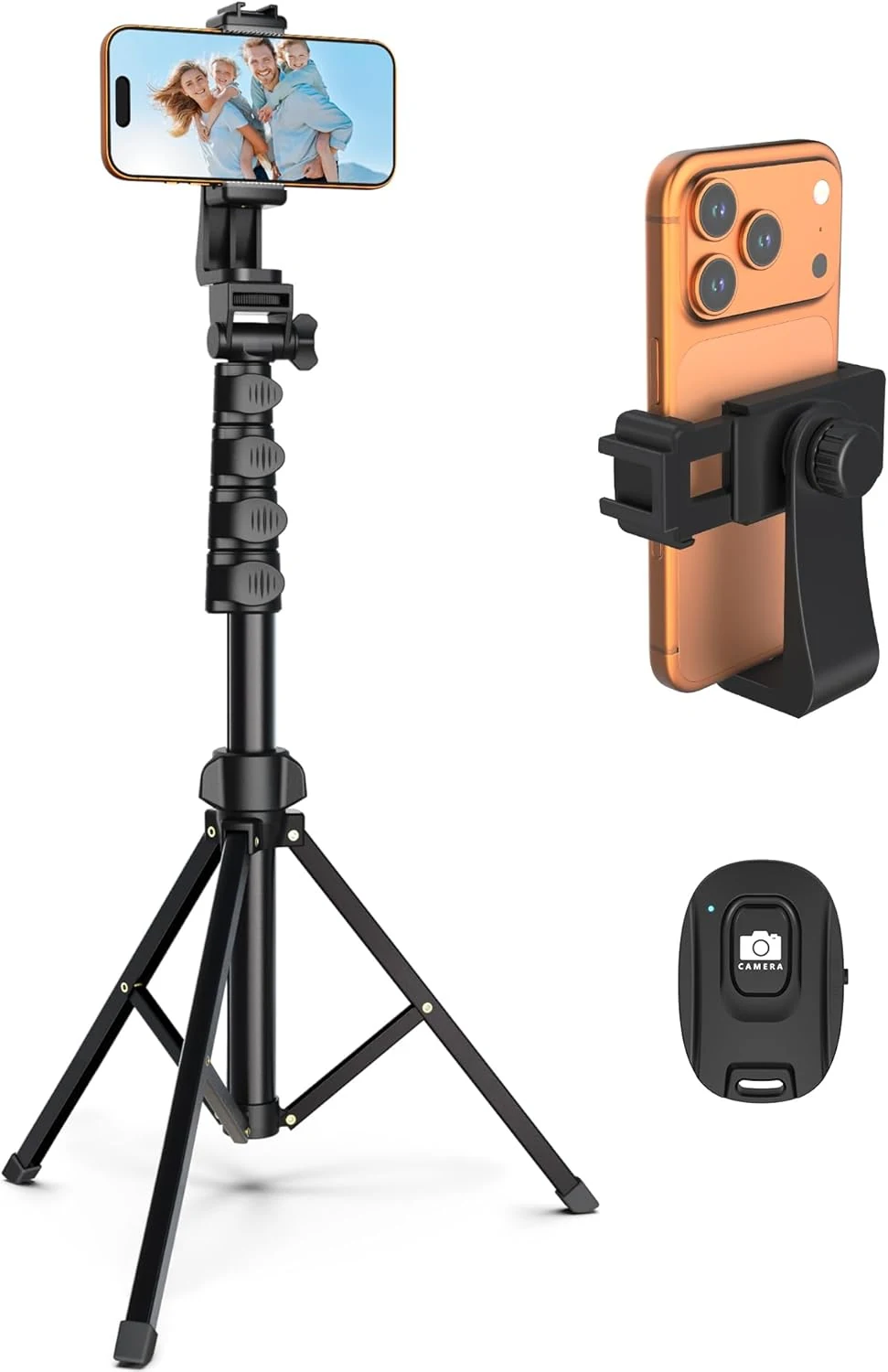 Liphisy 64” Tripod for Cell Phone & Camera, Phone Tripod with Remote and Phone Holder