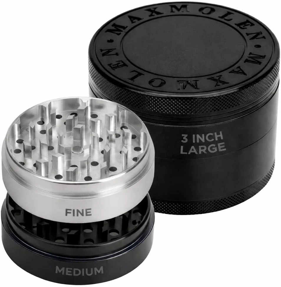 3" Inch Large Spice & Seasoning Grinder, Dual Grind Plate for Fine and Medium result