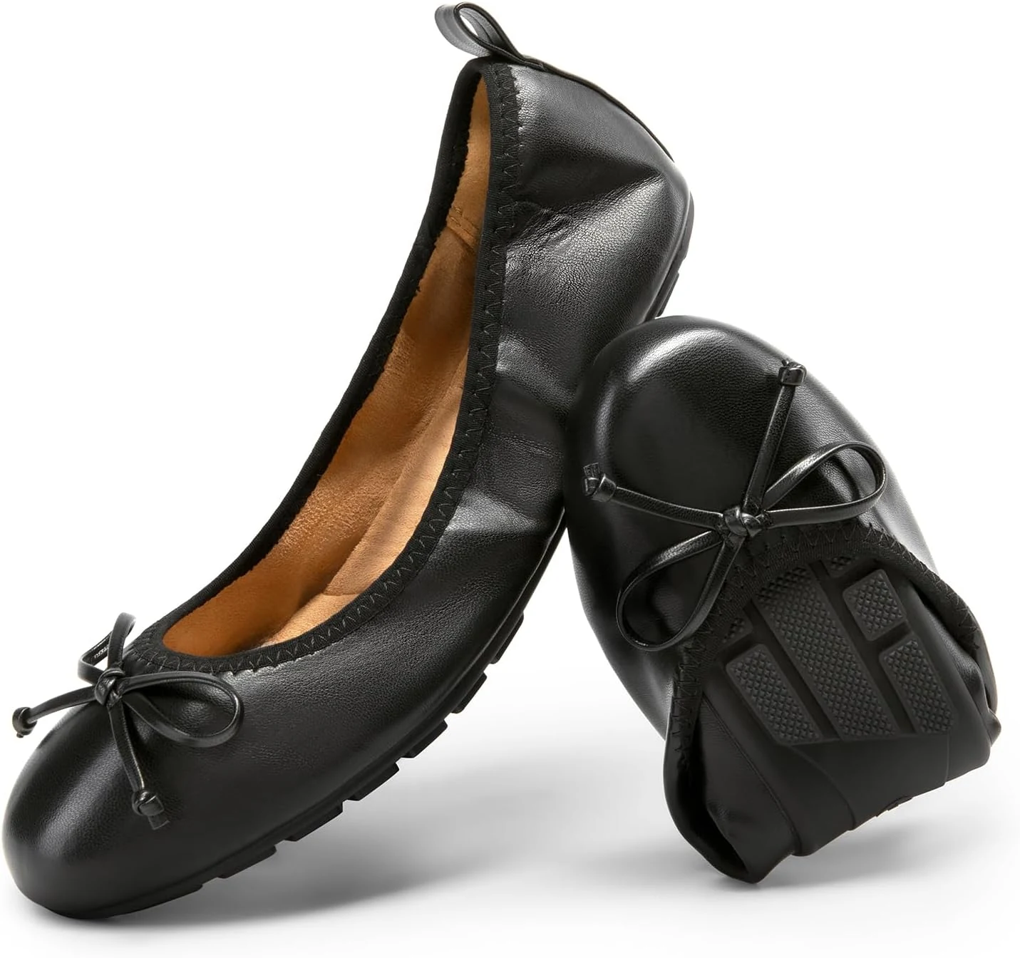 DREAM PAIRS Women's Foldable Ballet Flats with Bowknot