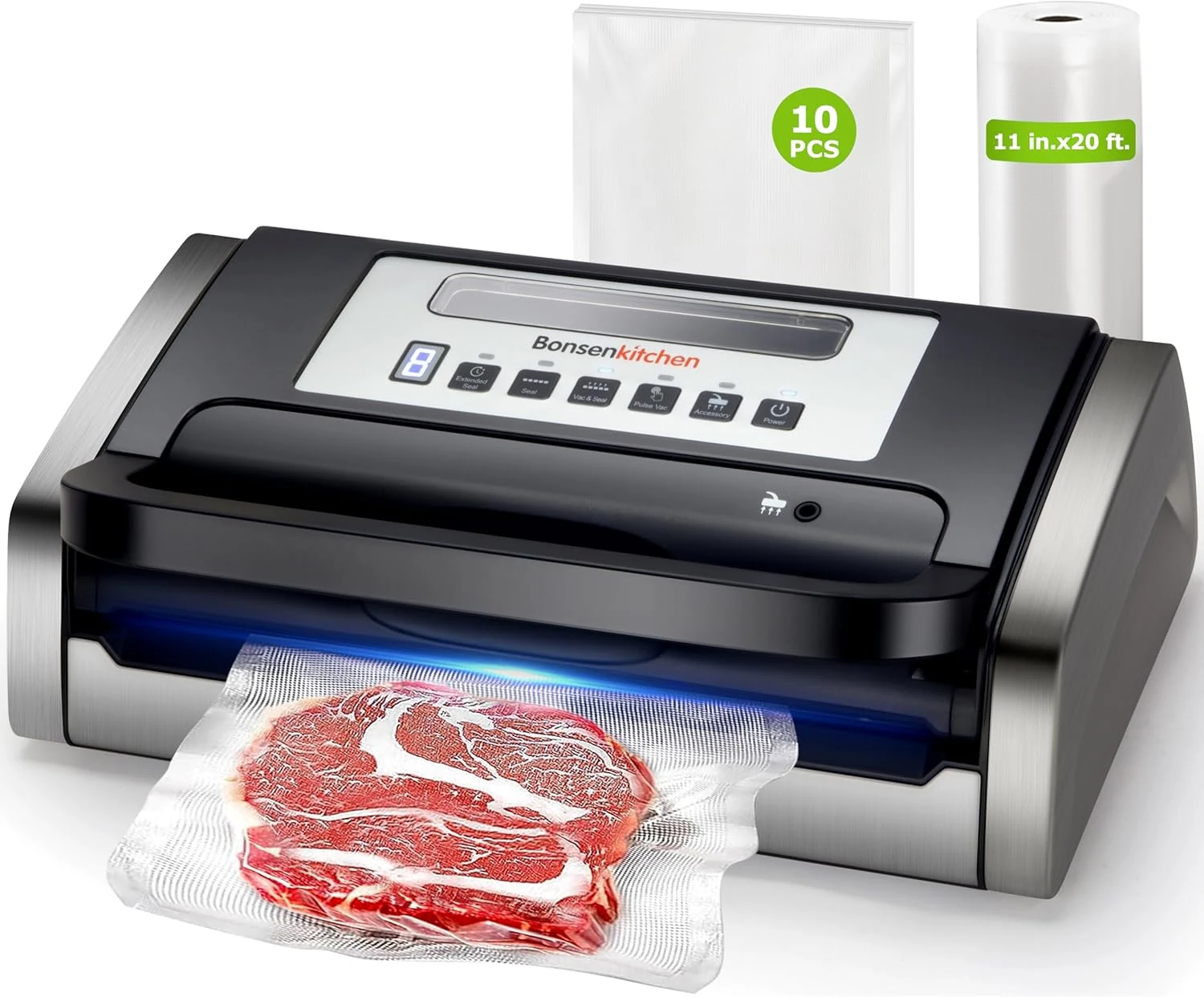 Bonsenkitchen Vacuum Sealer Machine, Globefish Technology for Perfect Vacuum Sealing