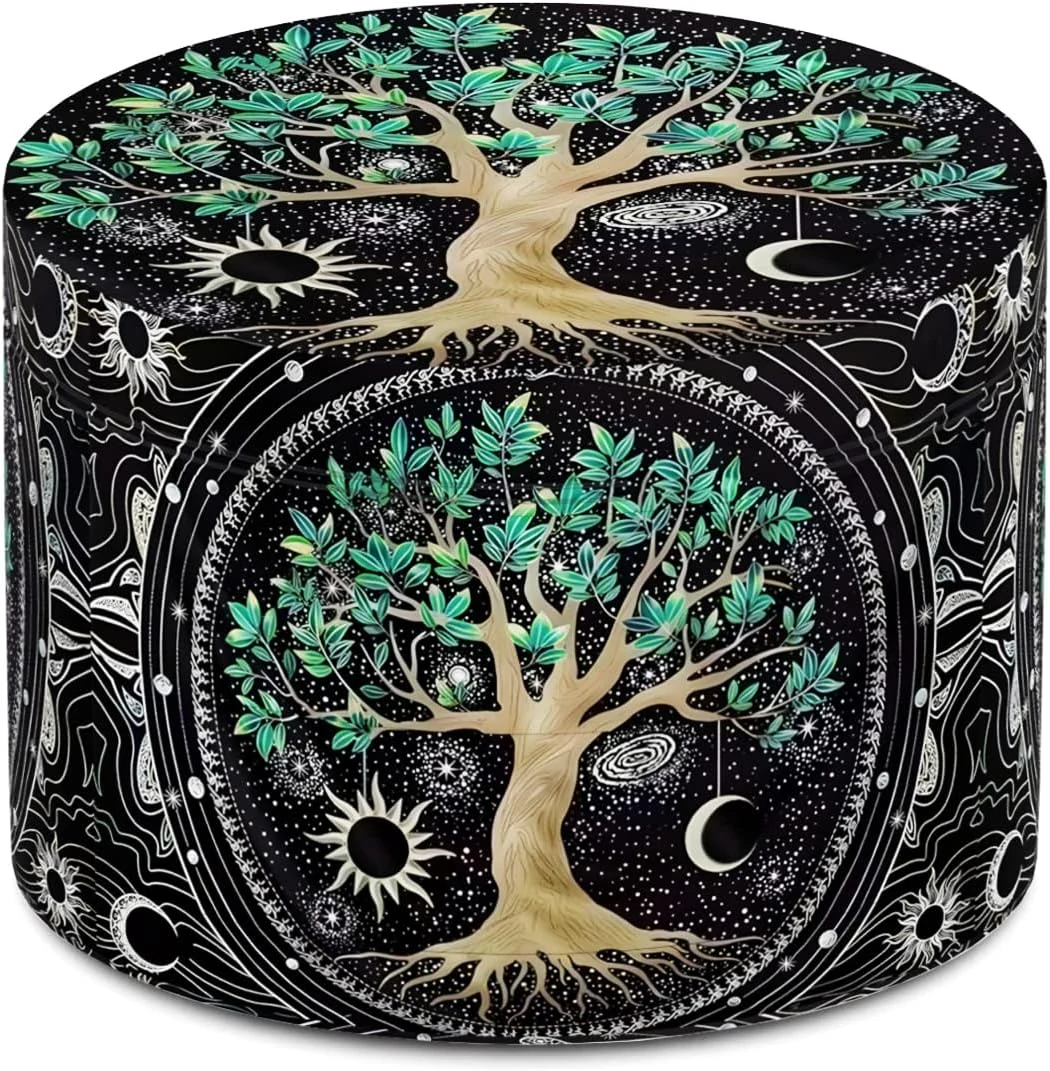 2.5inch Grinder, Large Boho Green Tree kitchen grinder helper (Green tree)