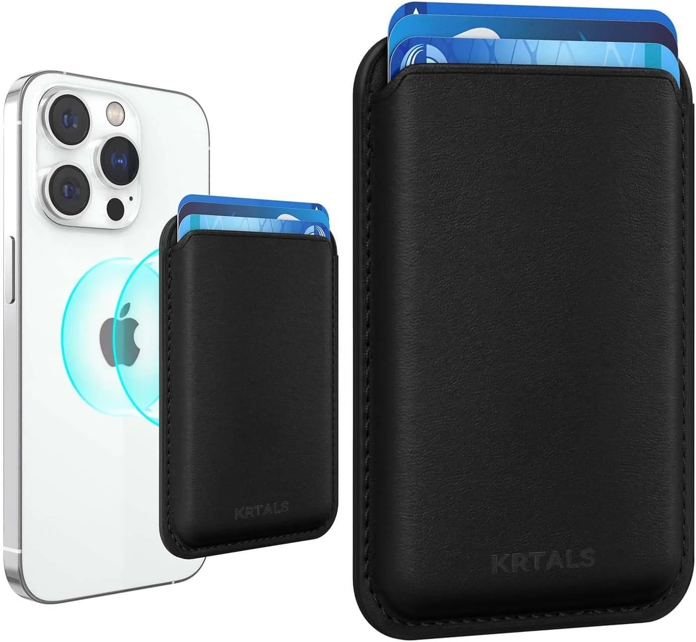 Stronger Magnetic RFID Leather Mag-Safe Card Holder for iPhone 16 Series