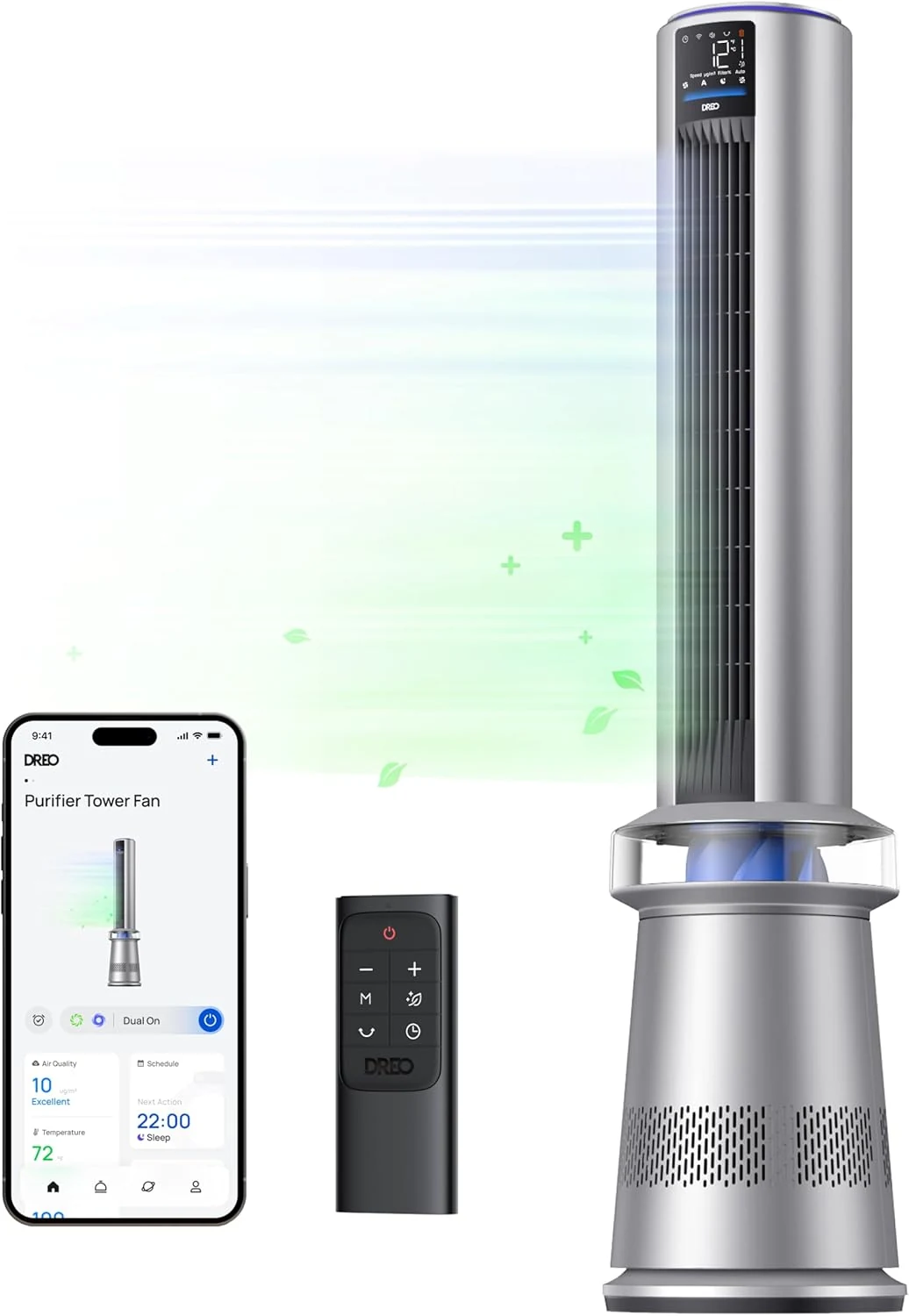Dreo MC710S Air Purifier Tower Fan, 45" 2-in-1 Smart Fan