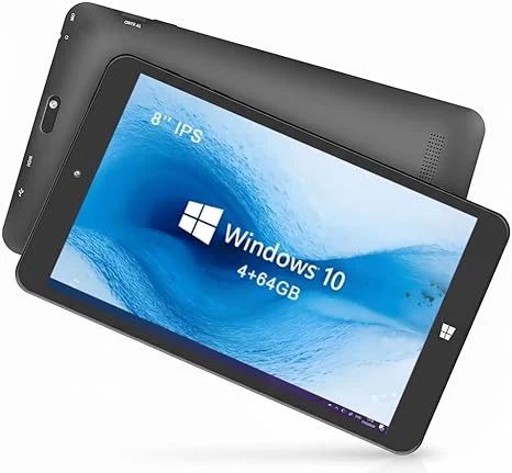 8 Inch Windows Tablet, 4GB RAM 64GB ROM, Intel Quad-Core Processor, 1280x800 HD IPS Touchscreen