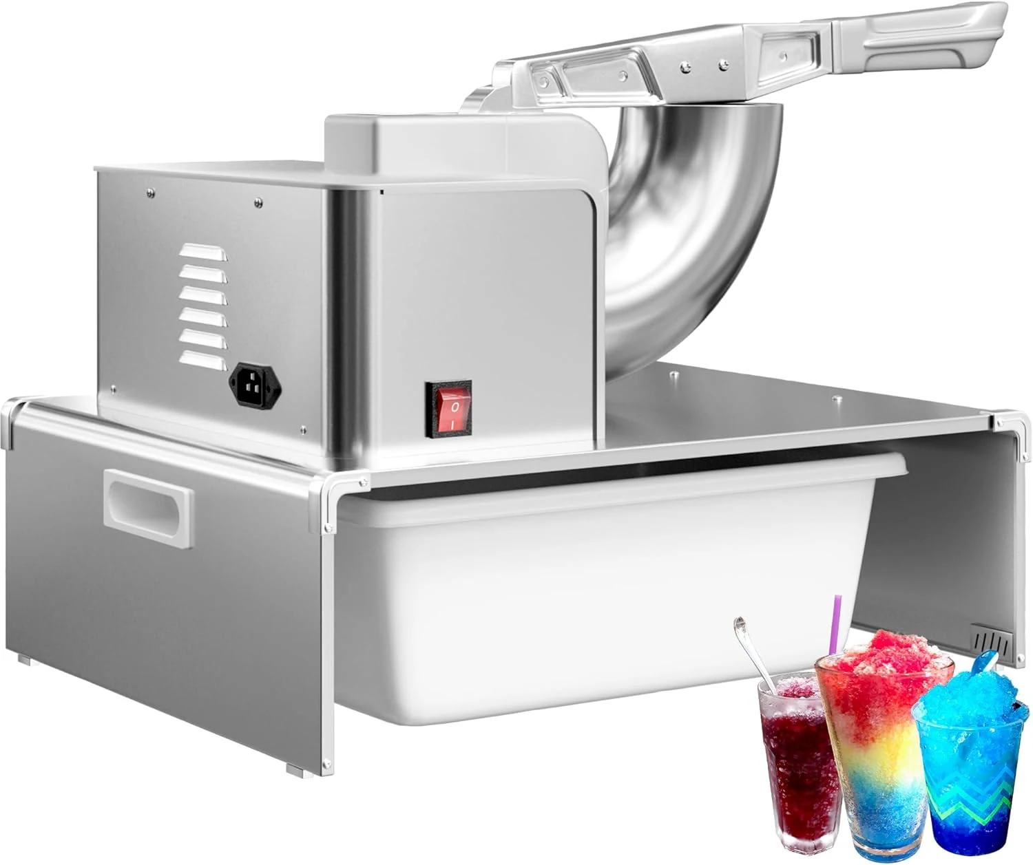 VALONDINO Snow Cone Machine Shaved Ice, 500LB/H Commercial Ice Crusher